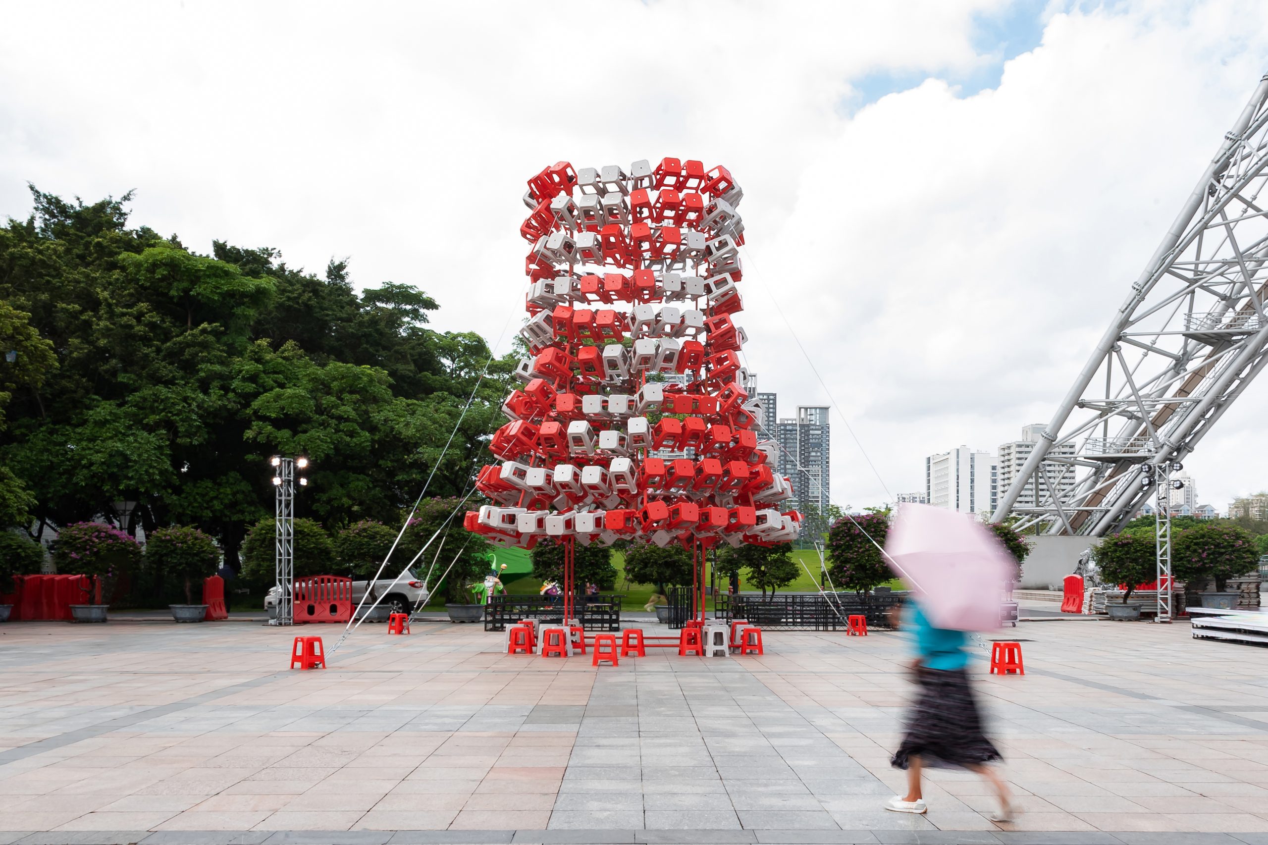 Front view of Stool Tower by 1Y Architects in Foshan