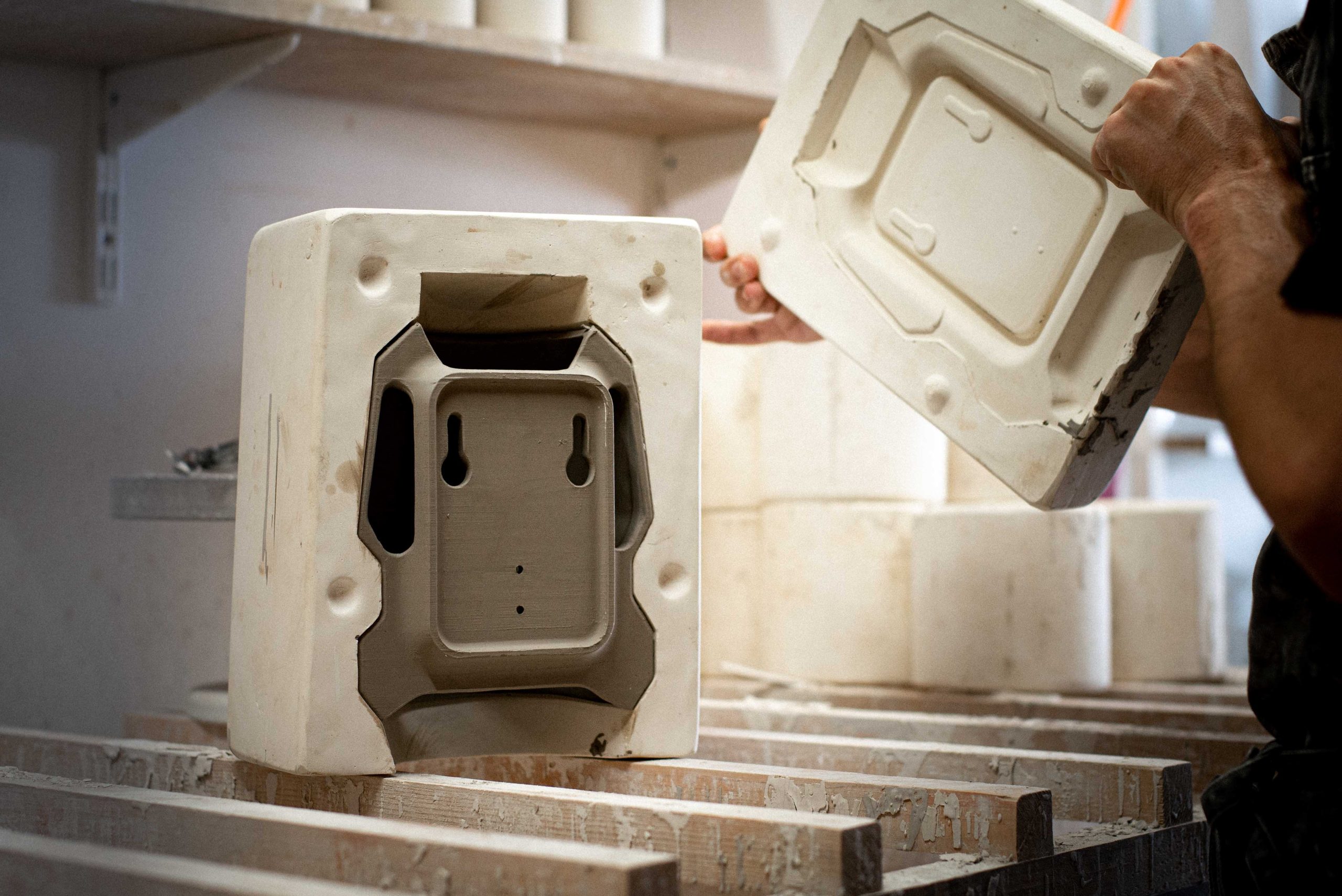 Mould for the Temple faience wall light by Bouti Studio