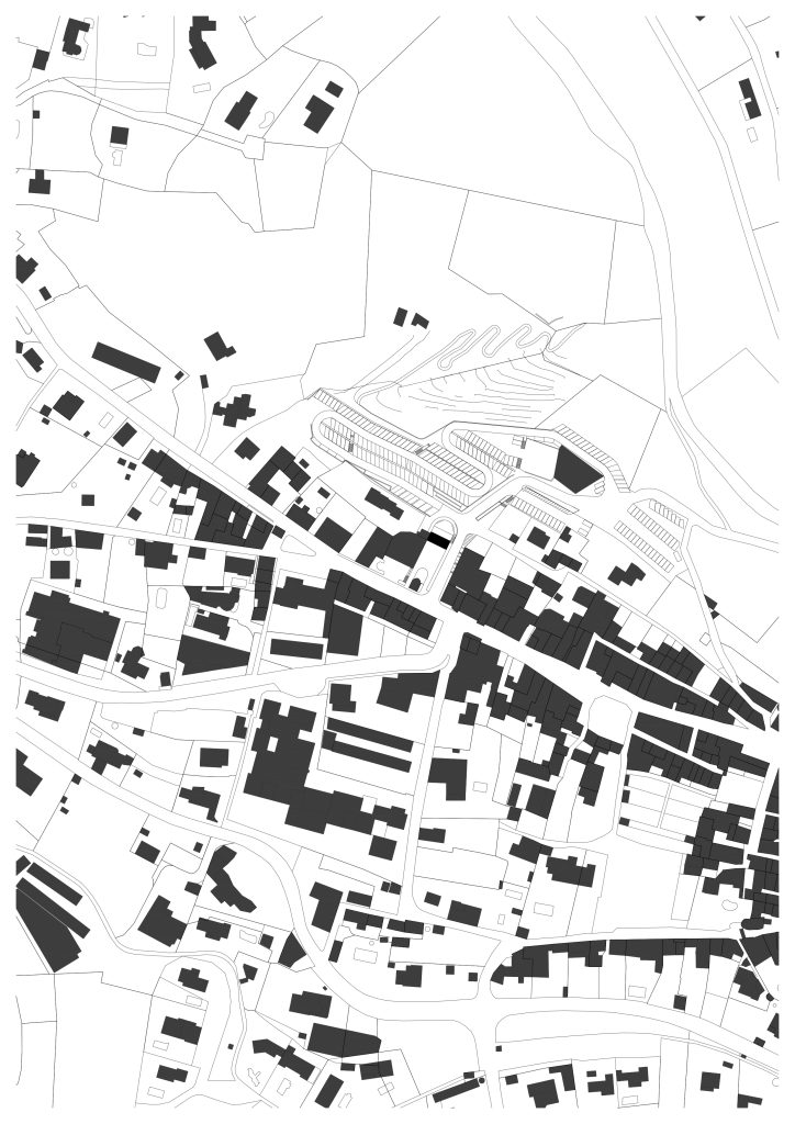 Site plan of the Biot Municipal Building Extension by Atelier EGR.