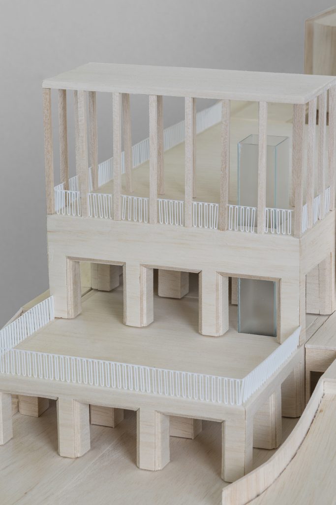 Architectural model of the Biot Municipal Building Extension by Atelier EGR. Photo by Giaime Meloni.