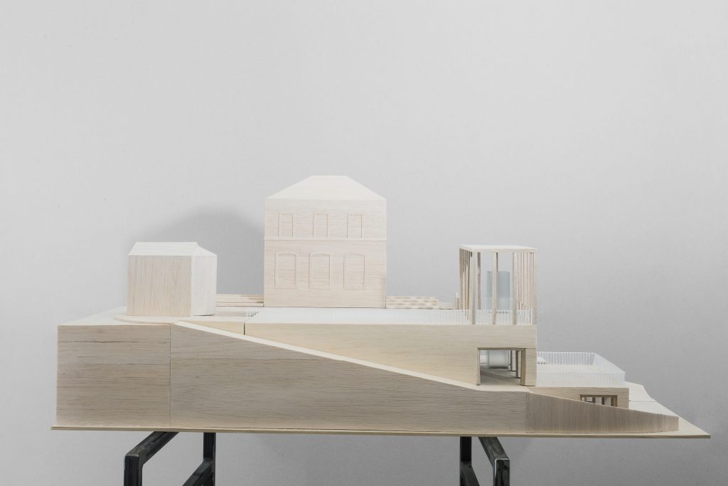 Architectural model of the Biot Municipal Building Extension by Atelier EGR. Photo by Giaime Meloni.