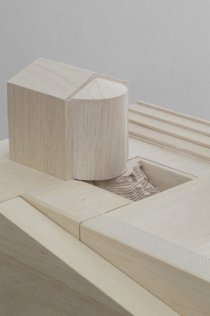 Architectural model of the Biot Municipal Building Extension by Atelier EGR. Photo by Giaime Meloni.