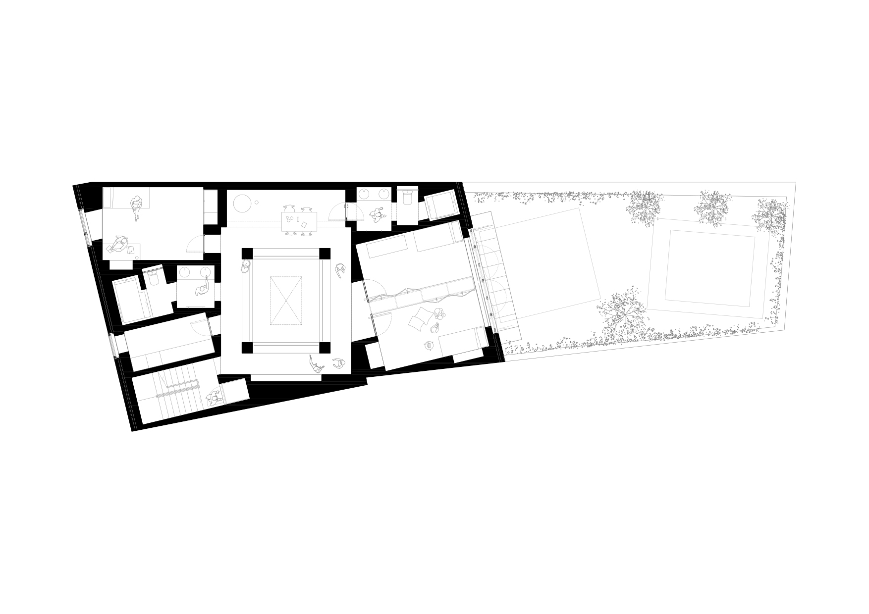 Second floor plan of House 1736 by HARQUITECTES