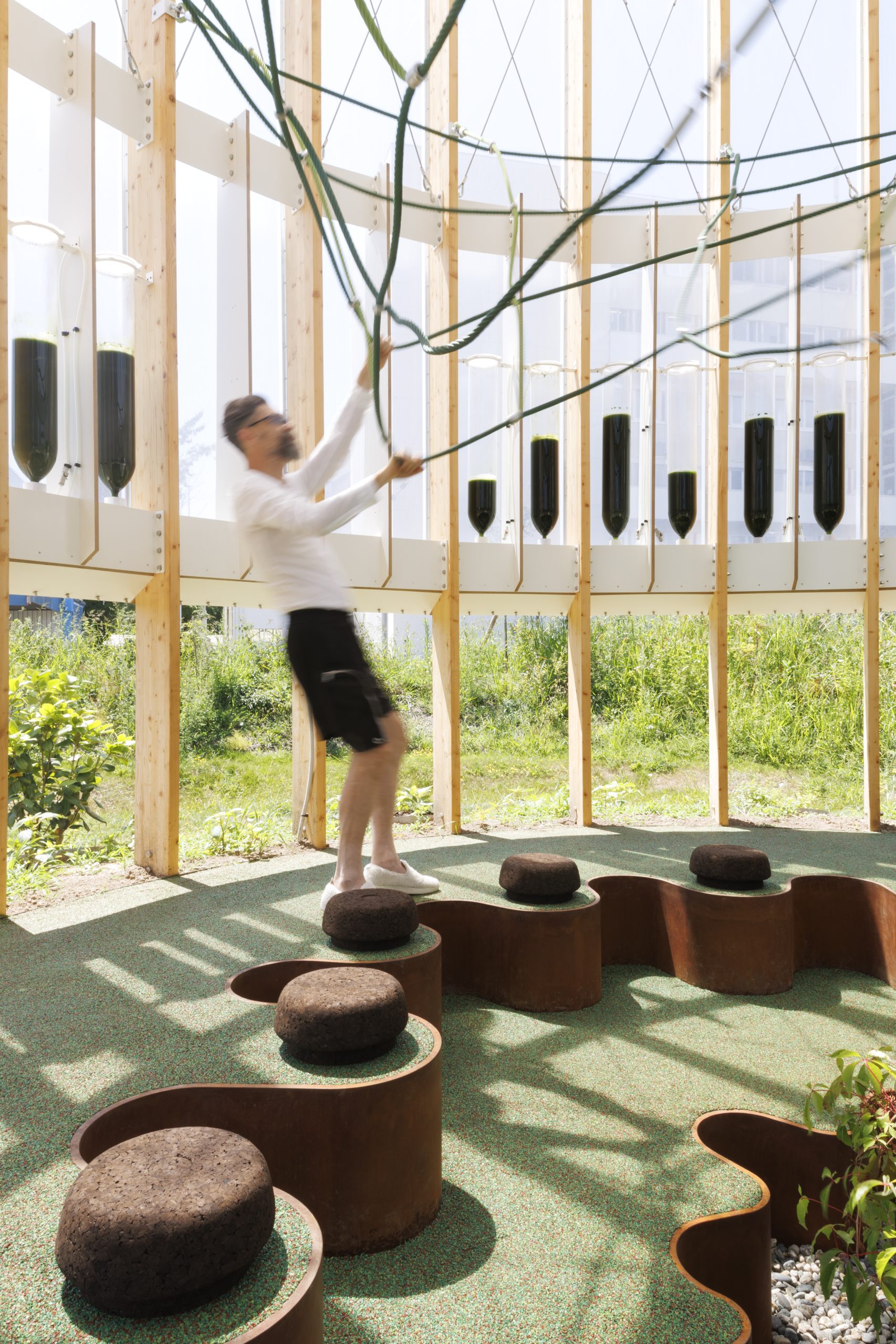 Medicinal garden surrounding AirBubble restorative space. Photo by Pepe Fotografia.