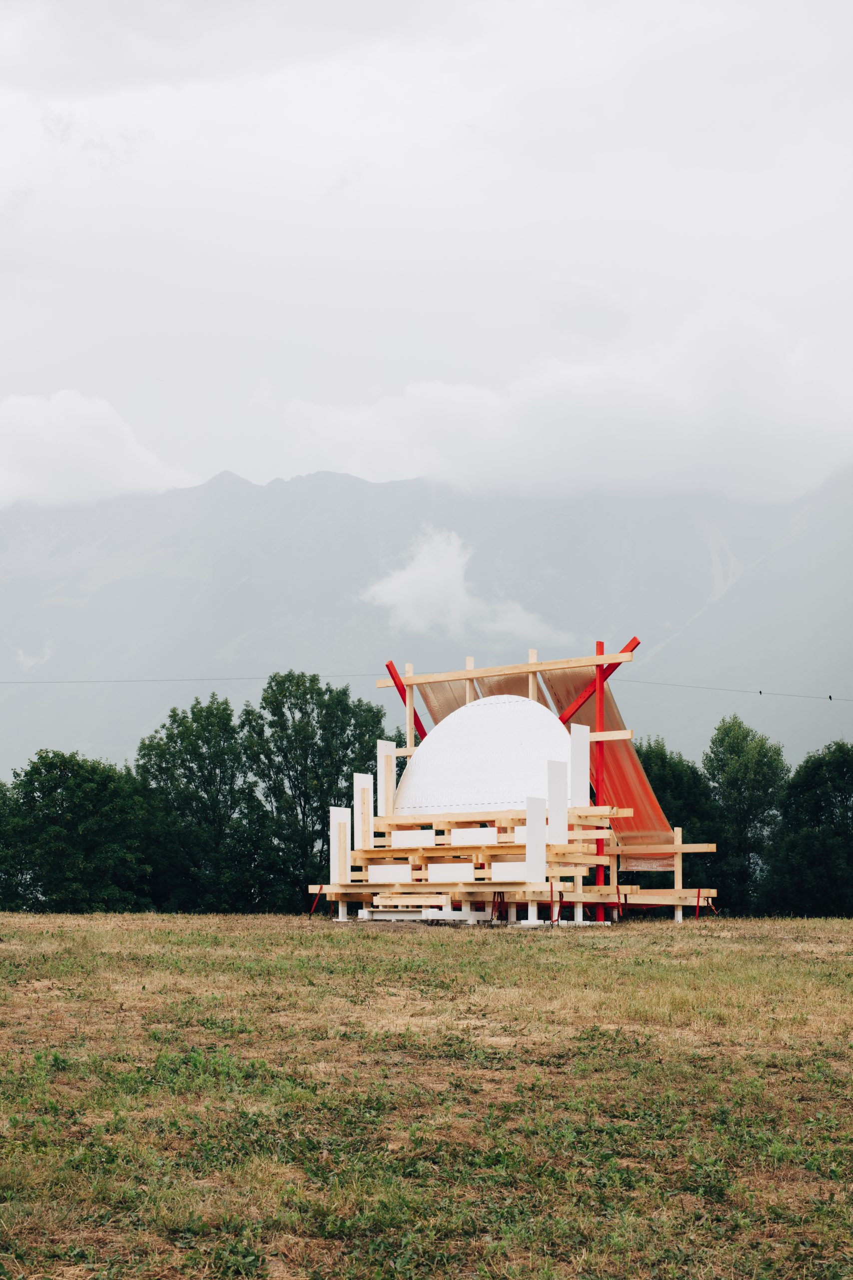 Temporary timber pavilion at Rossau Recreation Centre