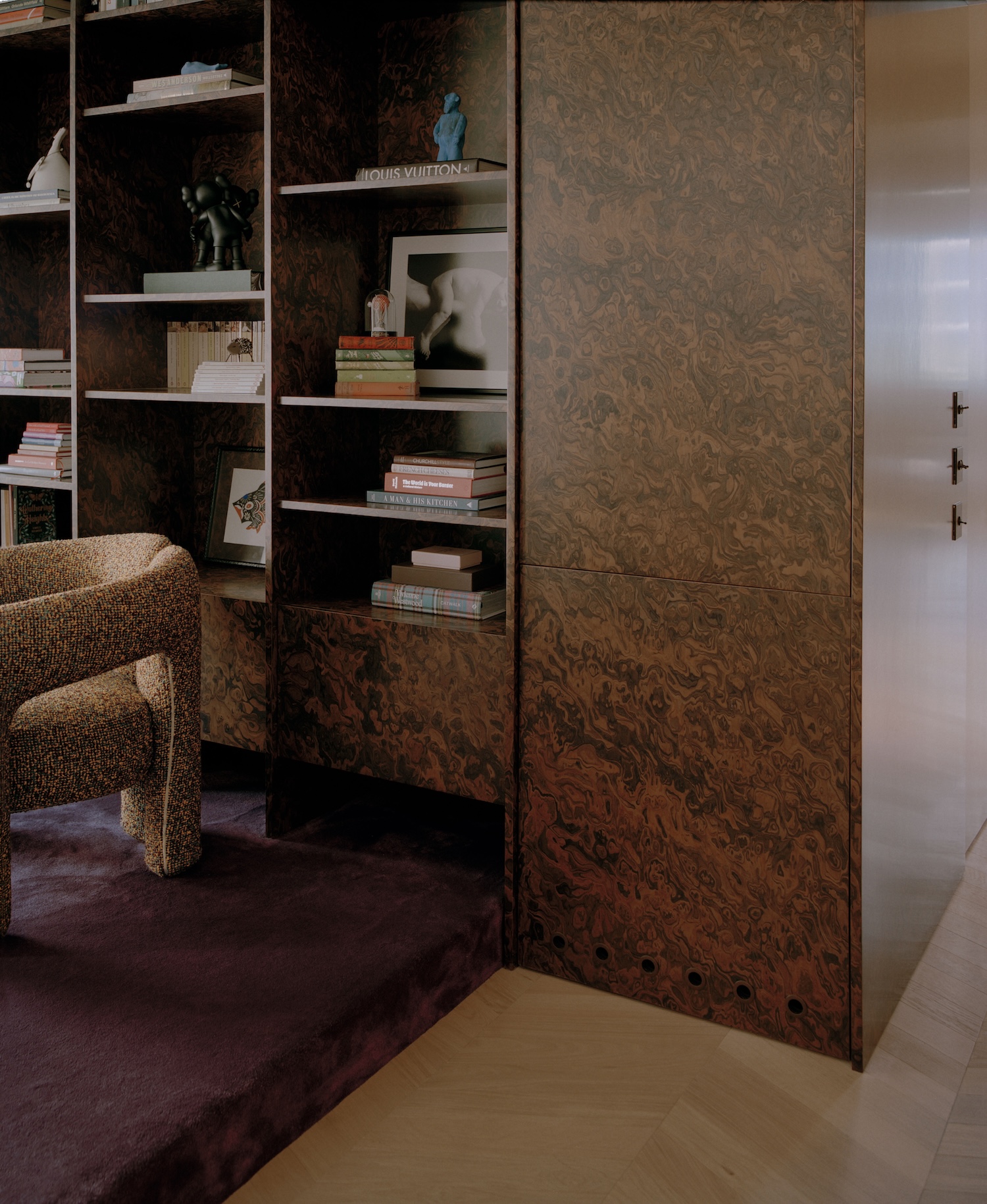 Marble skirting and timber details within Apartment No. 201