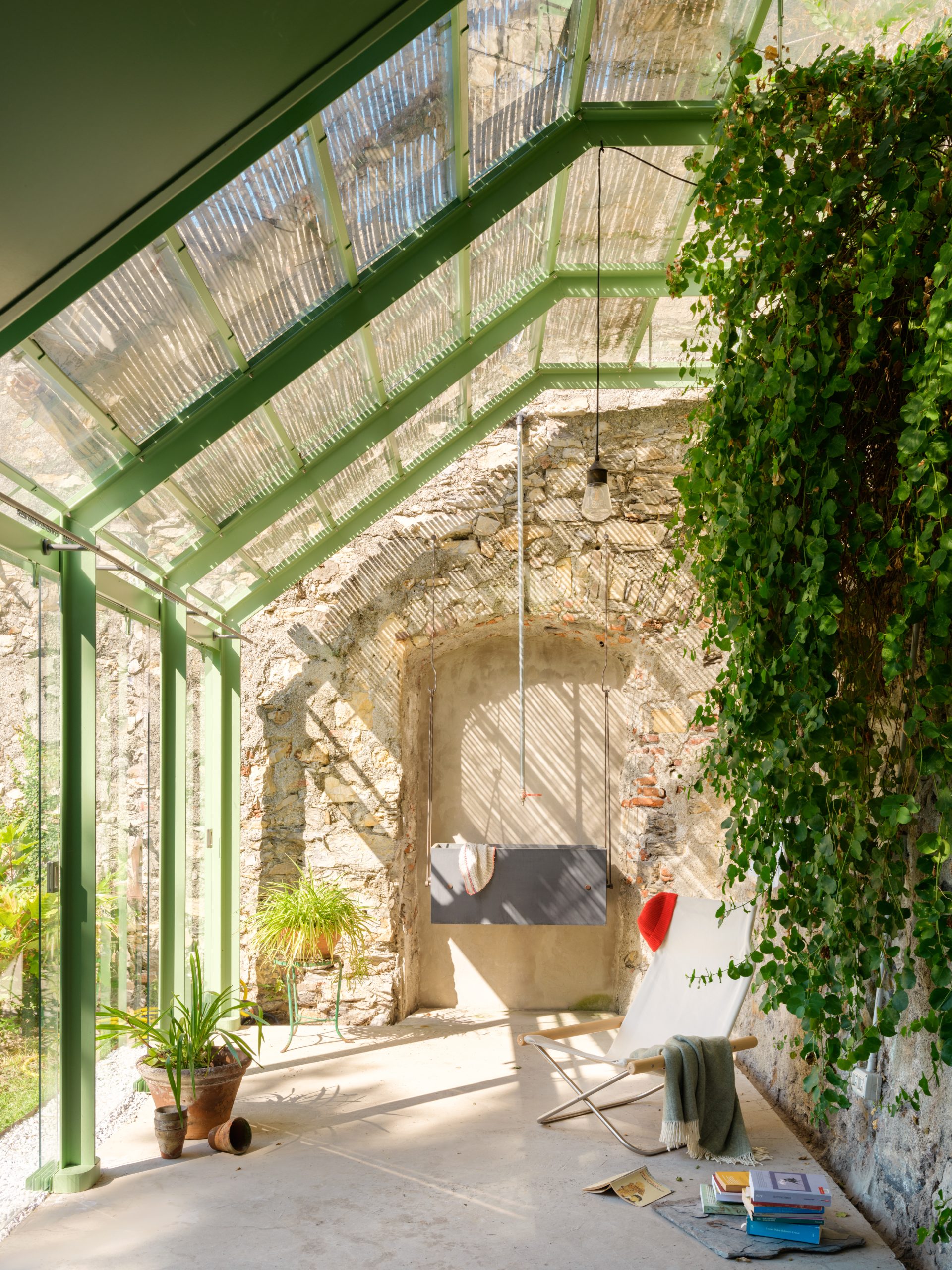 Scala San Filippo set within the layered vegetation of a private garden
