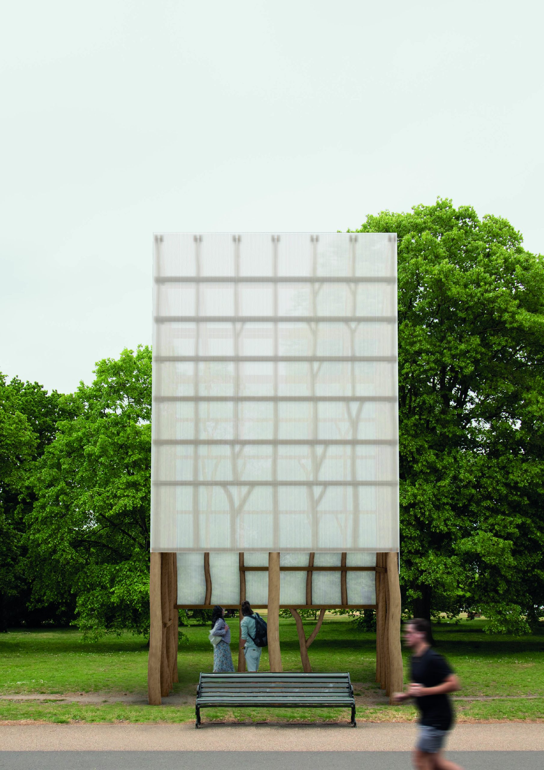 Detailed view of the Re-Jig roundwood construction proposal