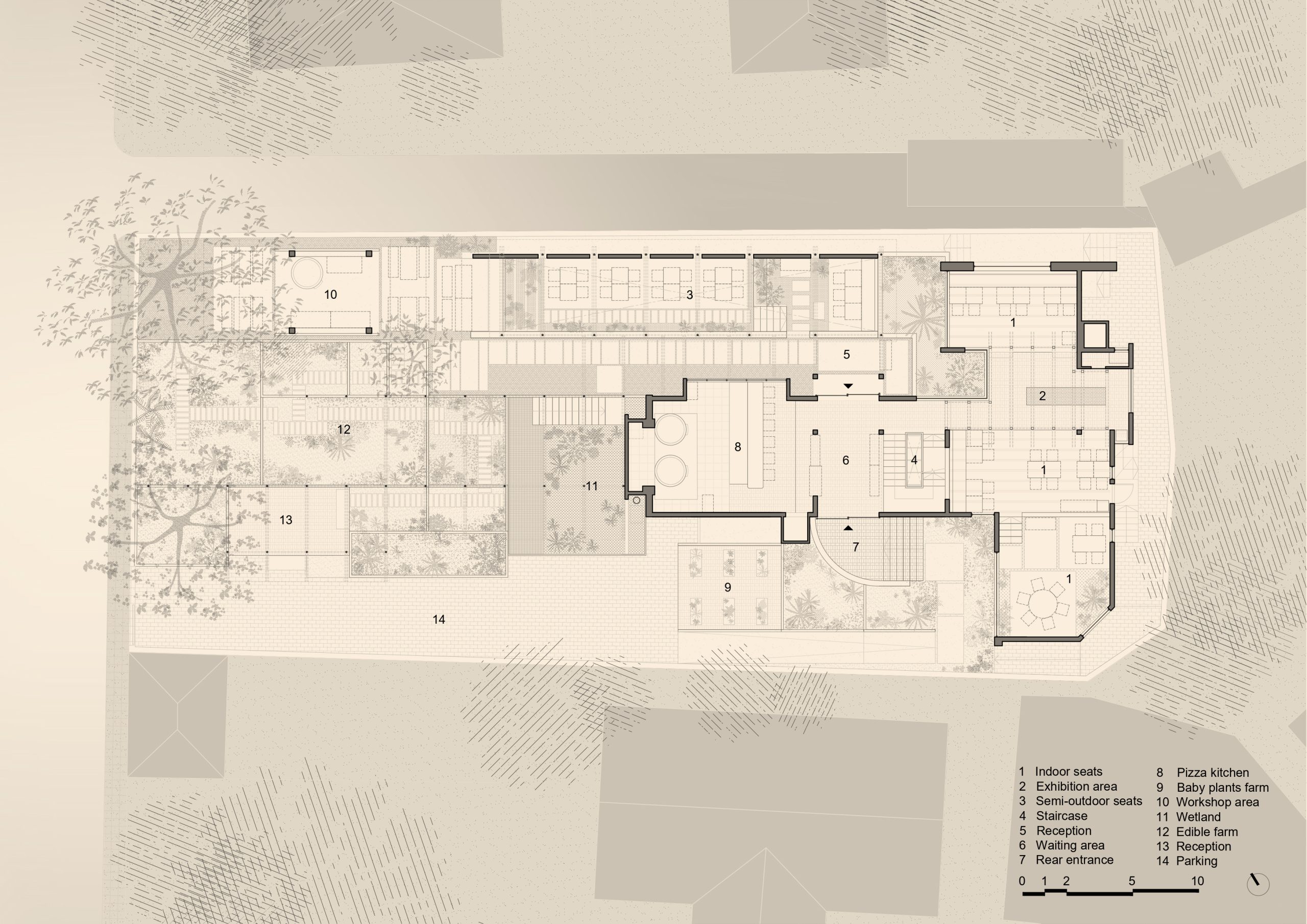 Ground-floor plan of Pizza 4P’s Thao Dien