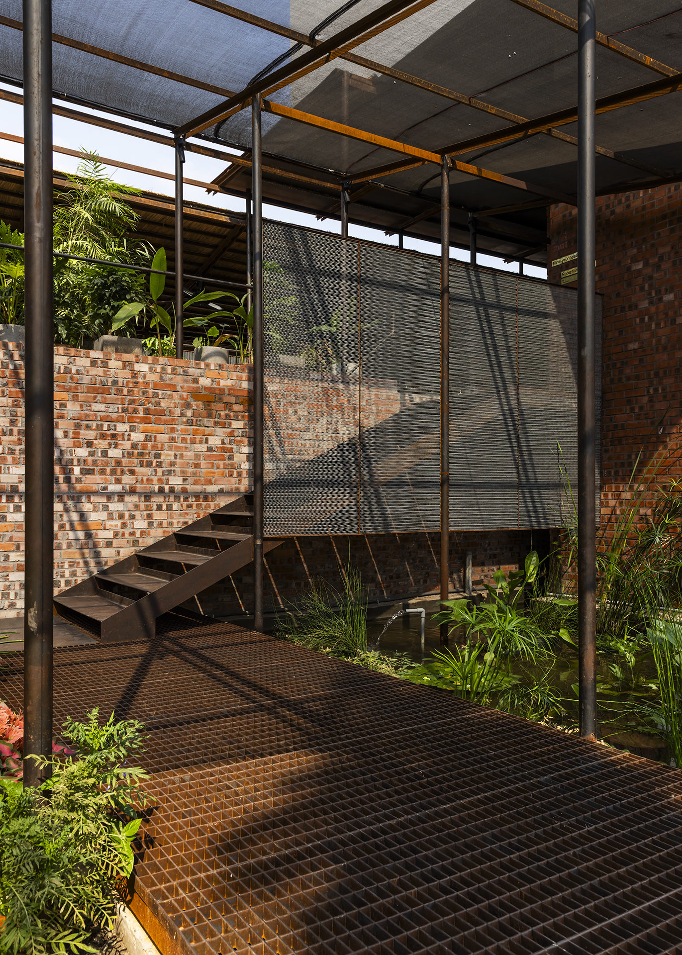 Farm staircase and aquaponics detail