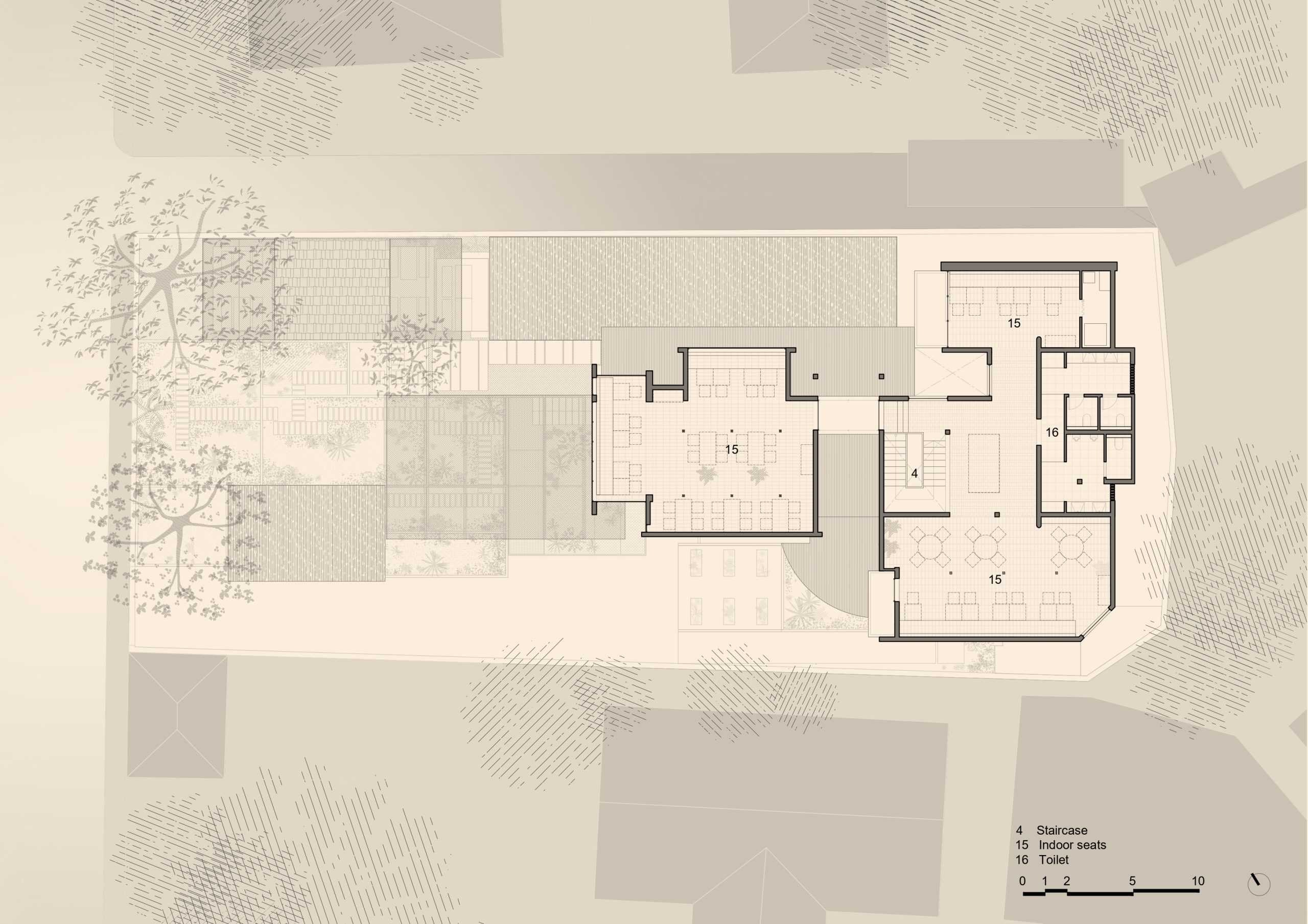 First-floor plan of Pizza 4P’s Thao Dien