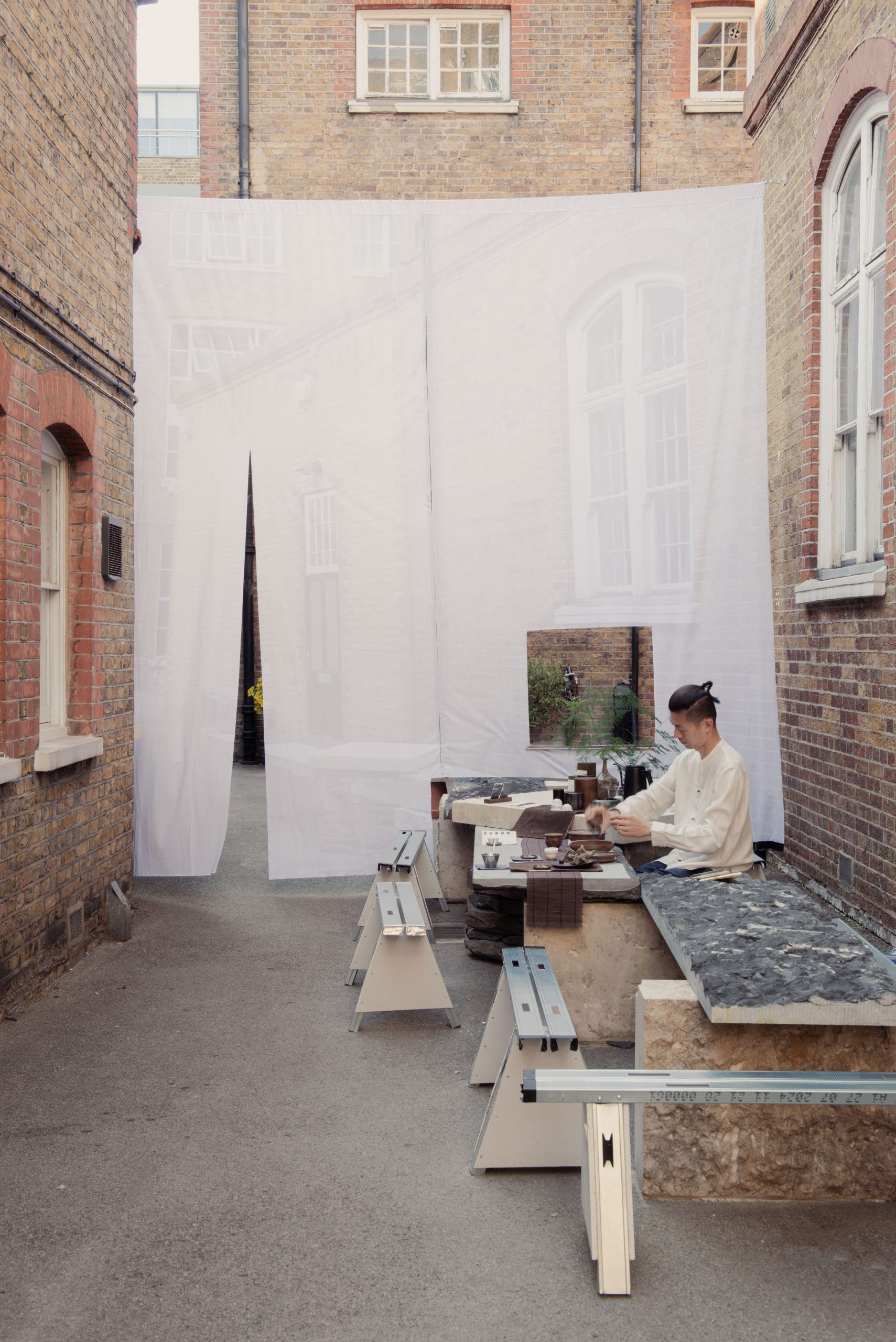 Visitors gathering for tea in the Phantom Tea Room