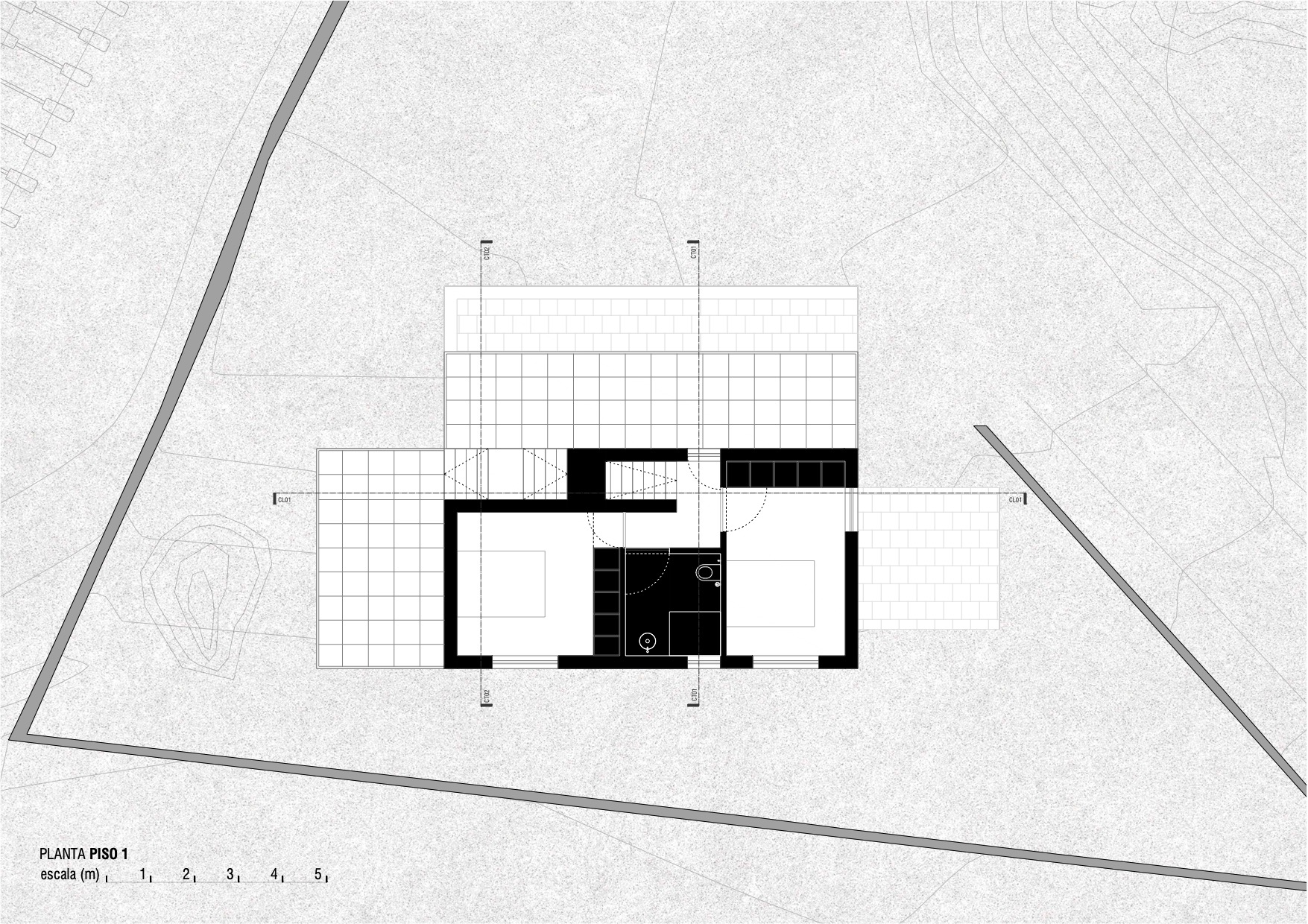 First-floor plan of Casa Âncora by Tiago Sousa Arquitecto