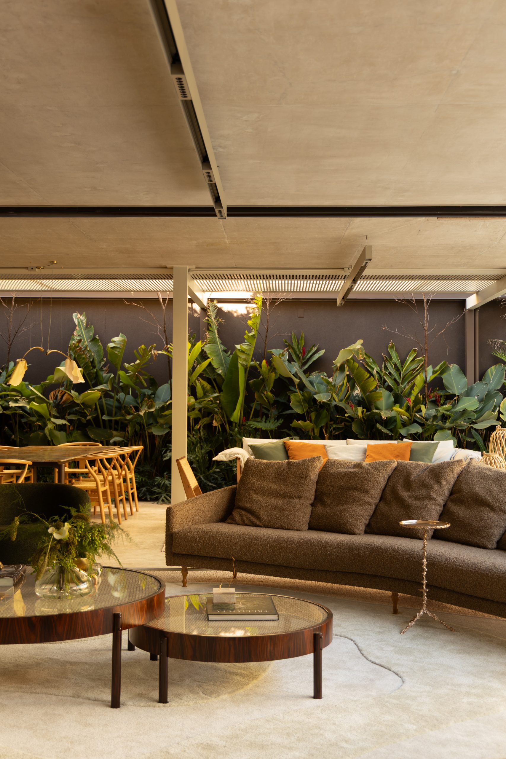 Garden-facing elevation and planted terrace of MAS House