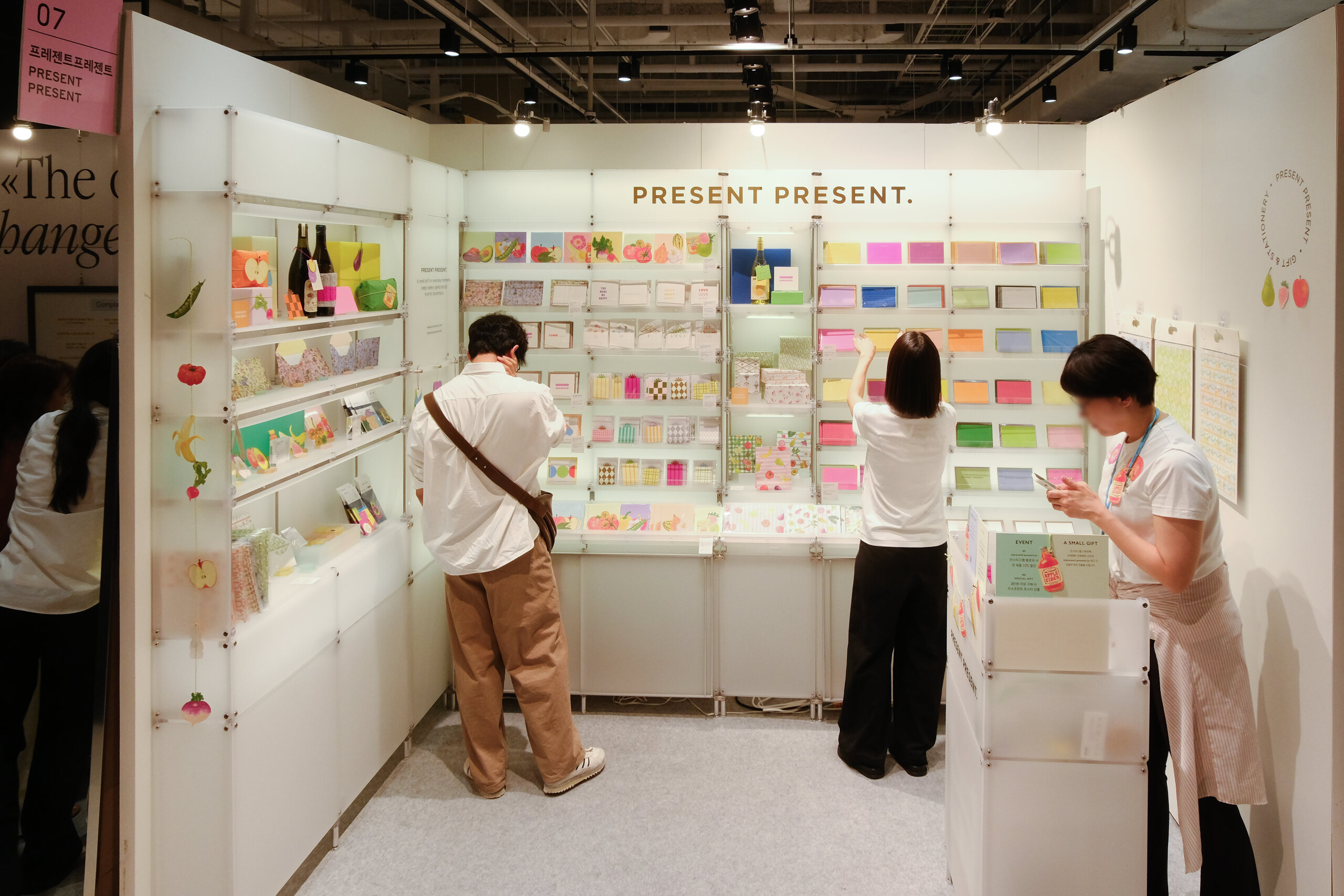 builddweller frames colourful stationery with translucent shelving at PRESENT PRESENT booth
