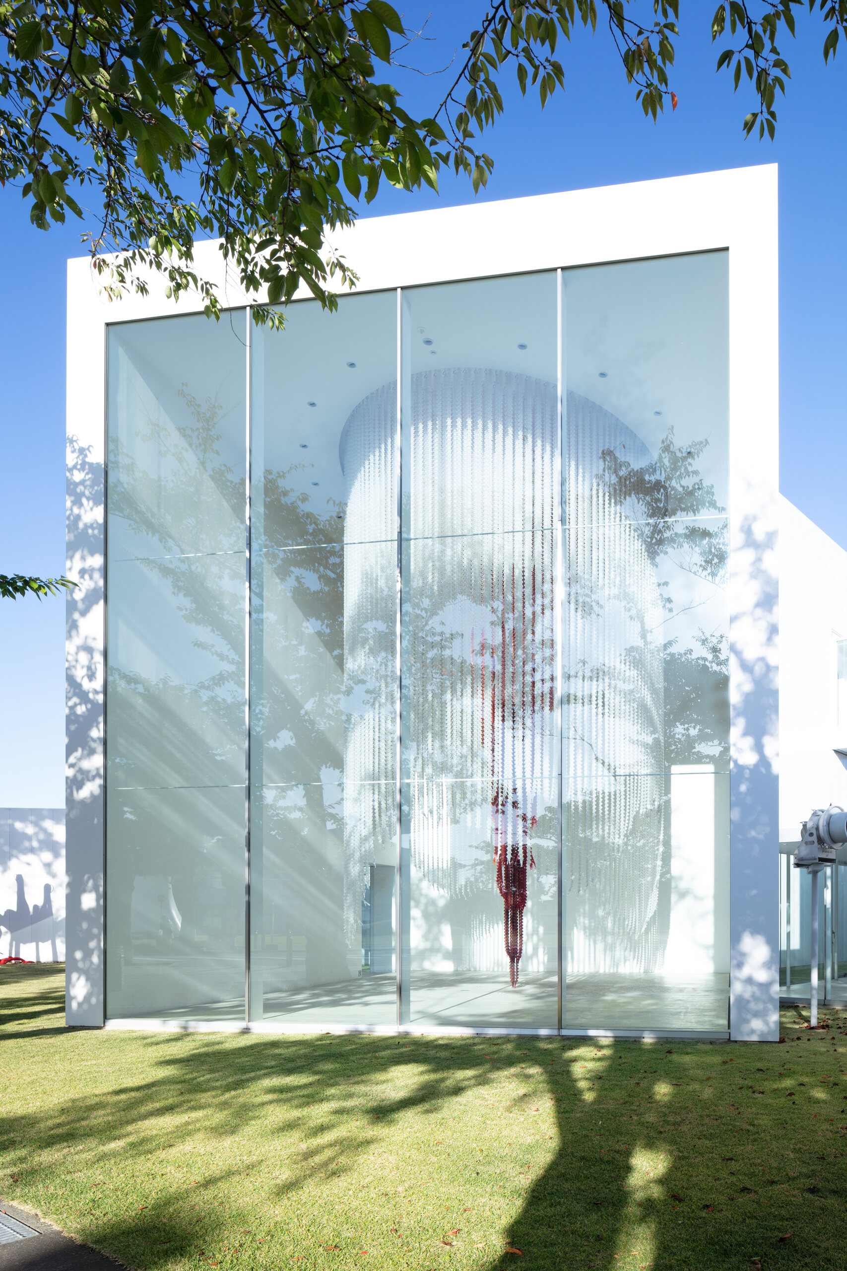 Transparent gallery volume at Towada Art Center