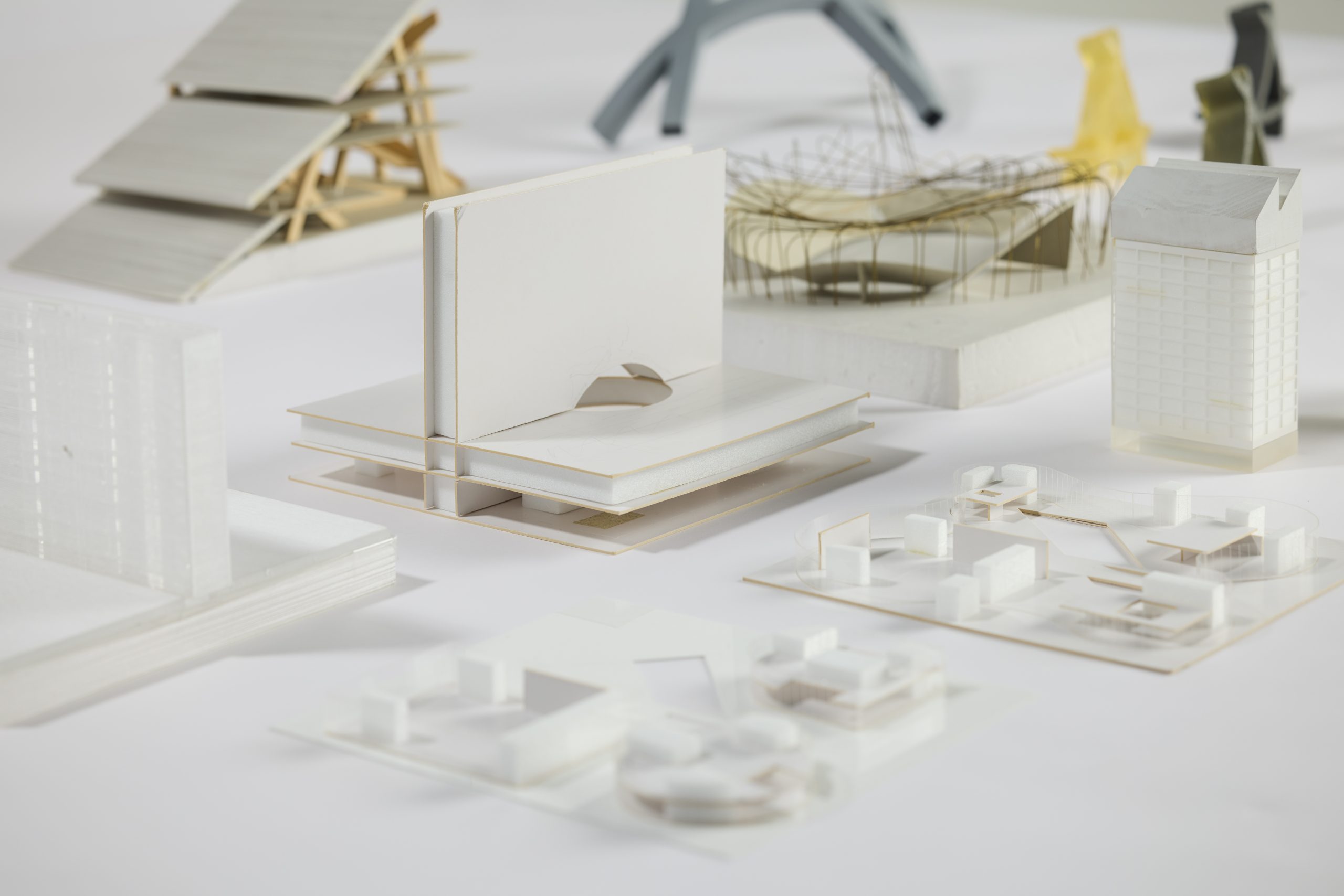 Study models and process materials for projects by Herzog & de Meuron; photo by Lok Cheng