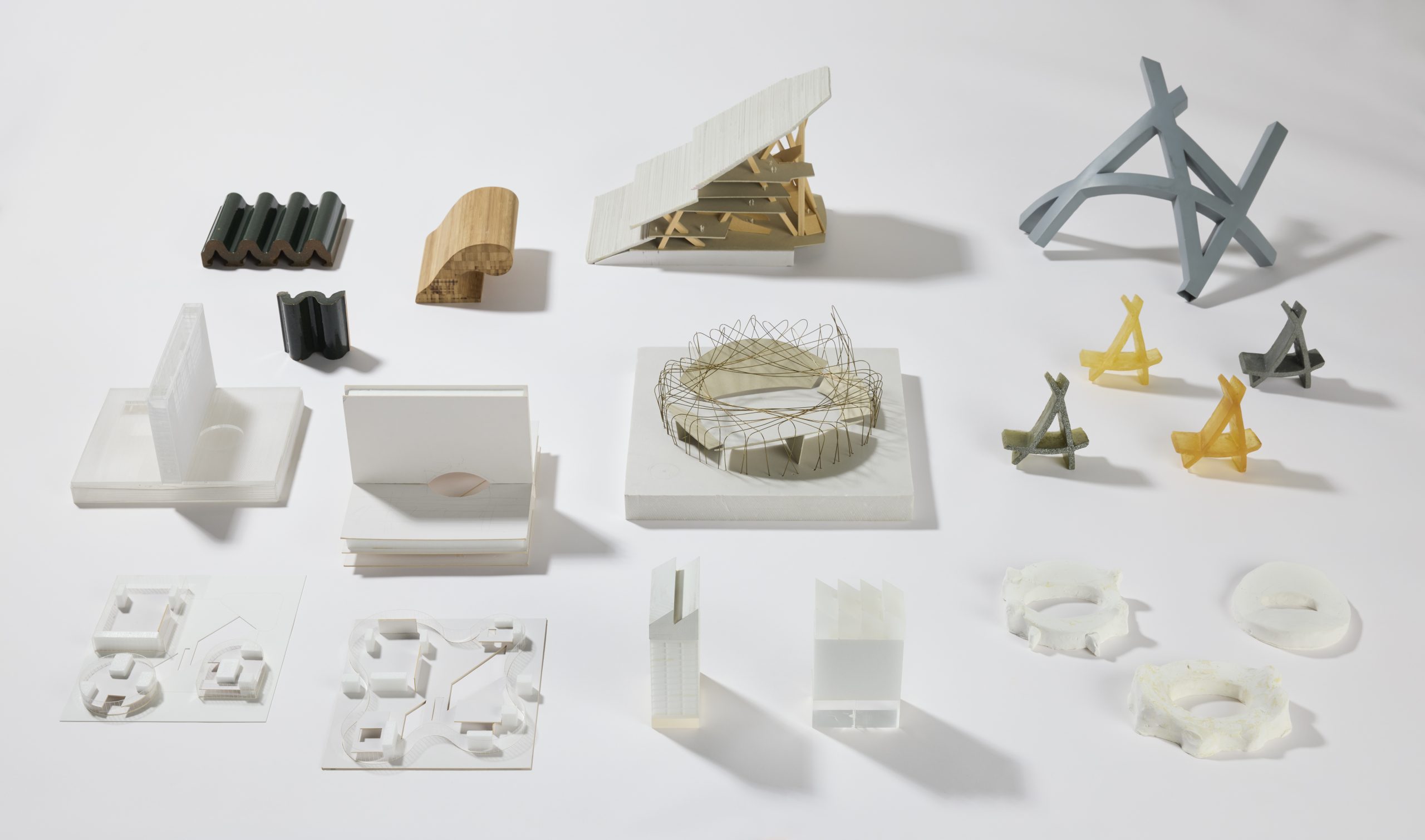 Study models and process materials for projects by Herzog & de Meuron; photo by Lok Cheng