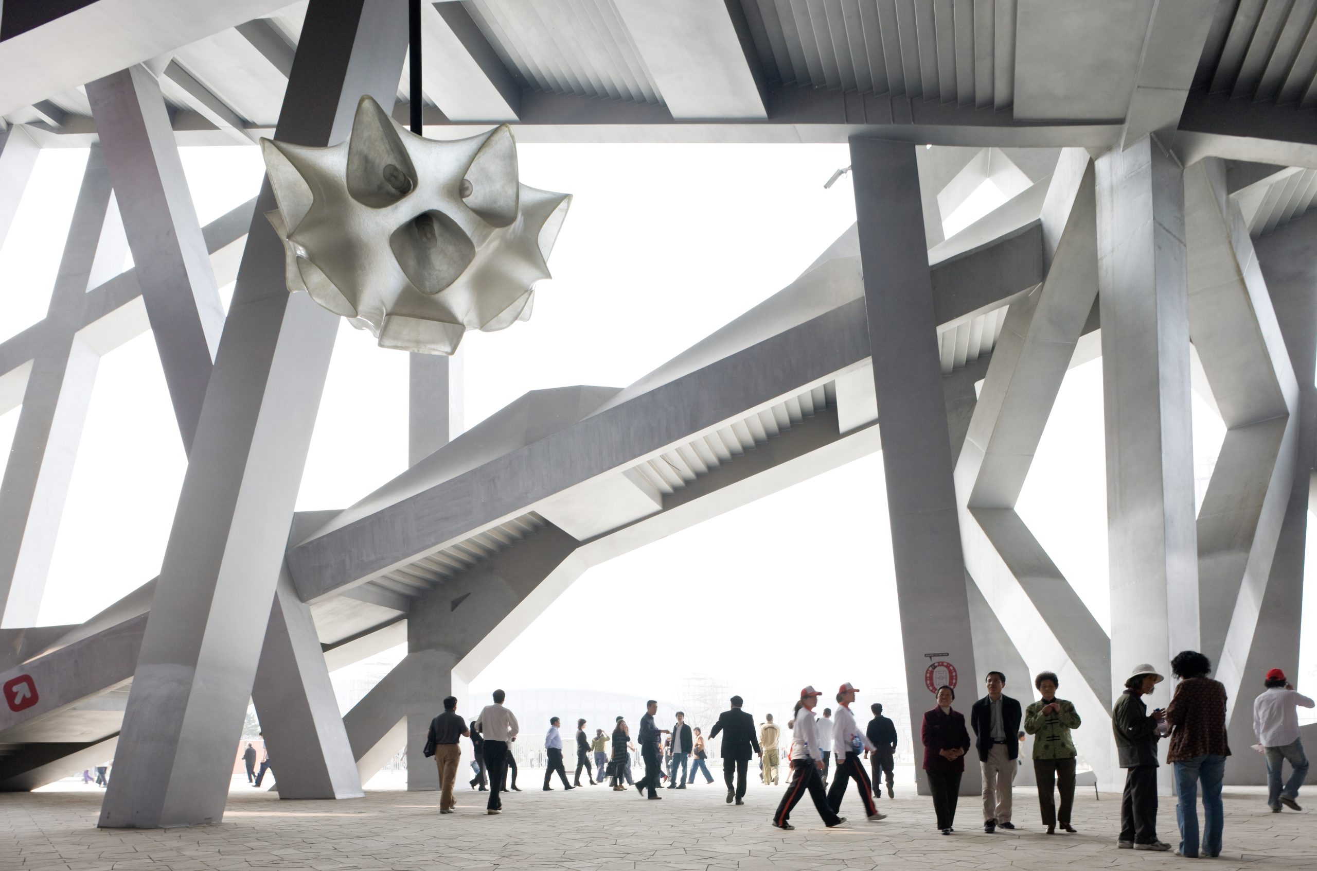 Concourse with chandelier at Beijing National Stadium; photo by Iwan Baan
