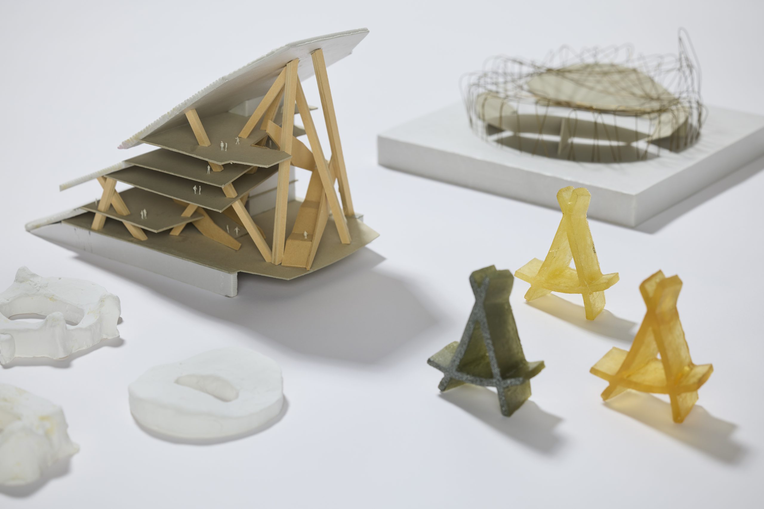 Study models and design prototypes for Beijing National Stadium; photo by Lok Cheng