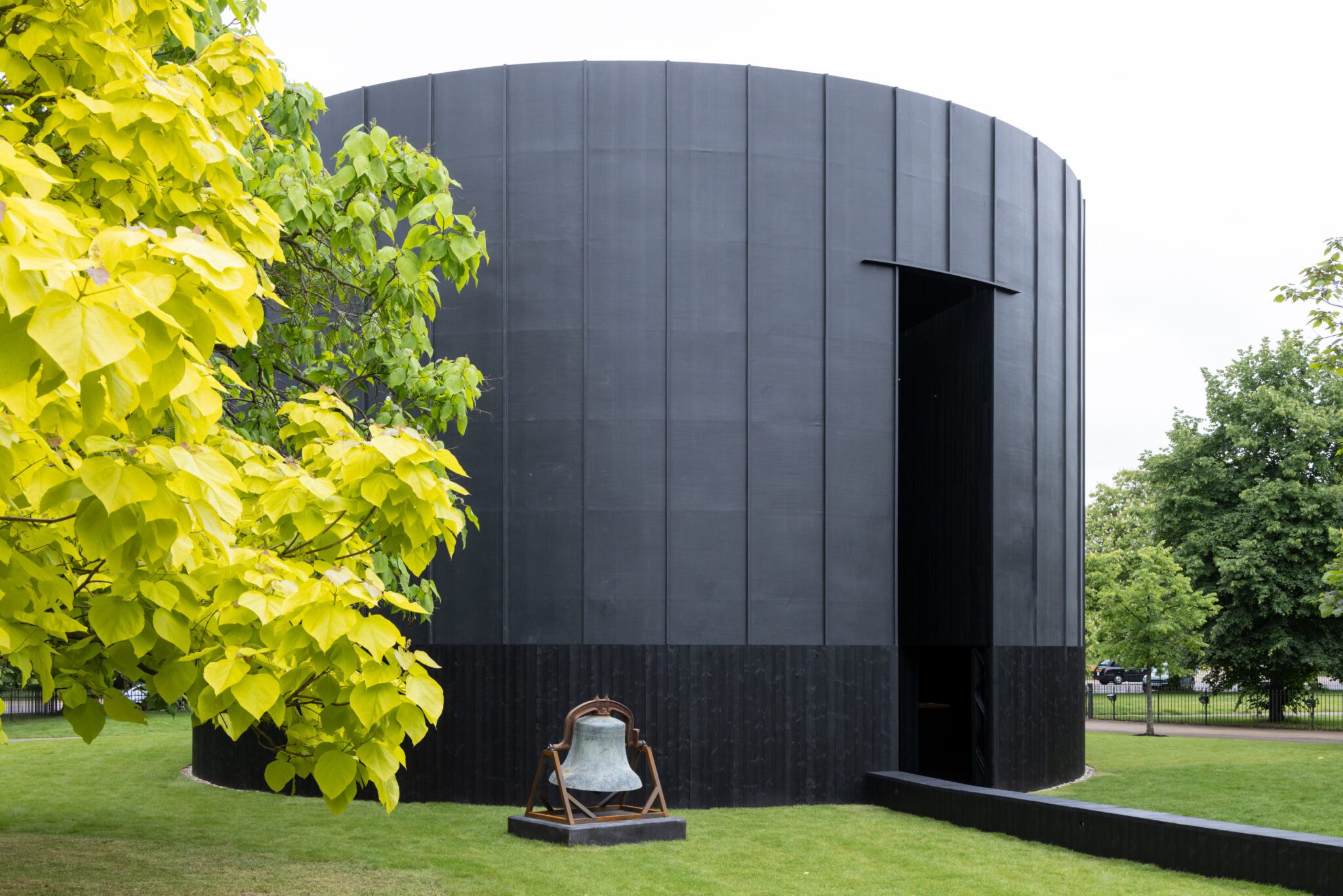 The 2022 Serpentine Pavilion Black Chapel by Theaster Gates.