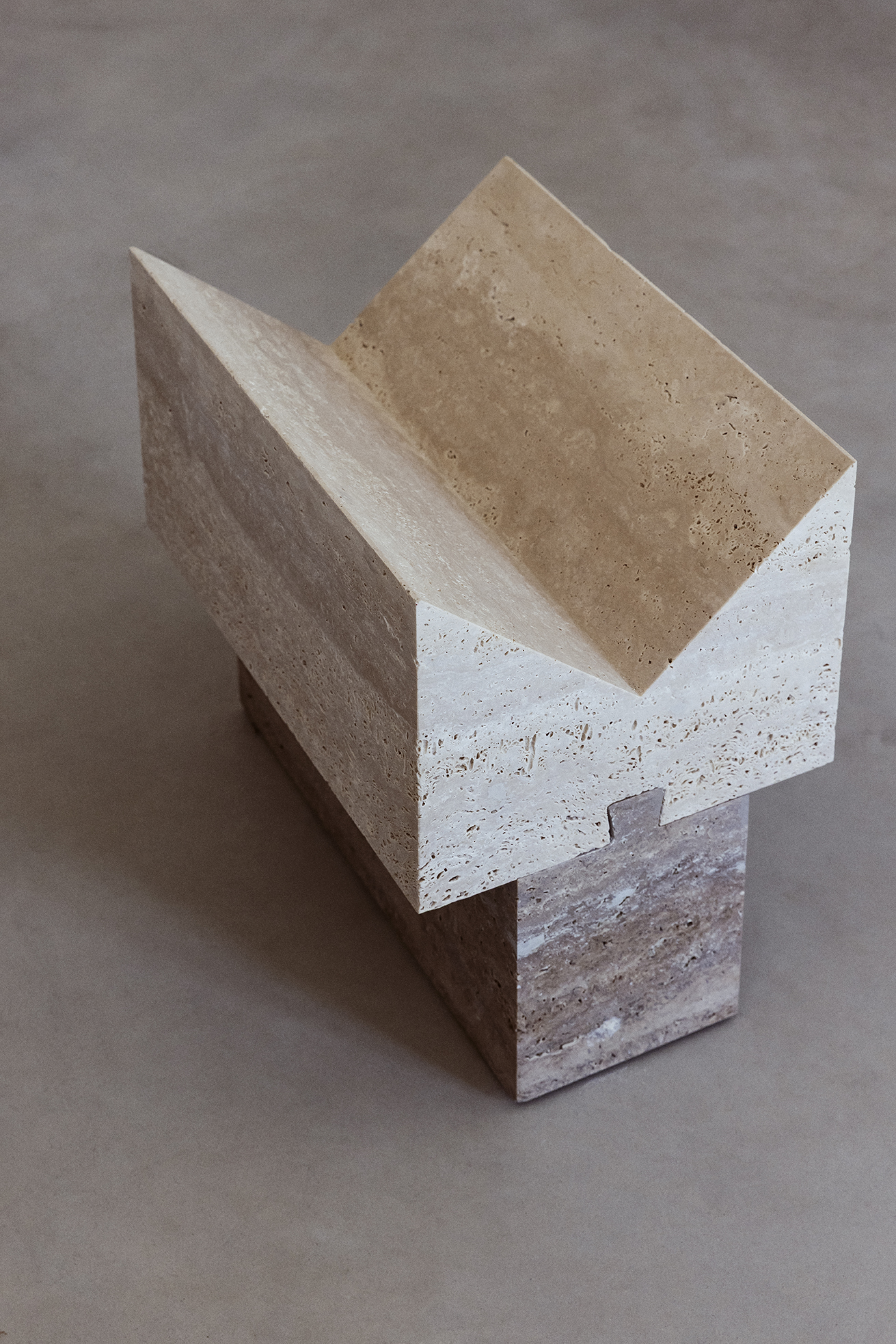 Travertine furniture collection by Kléos