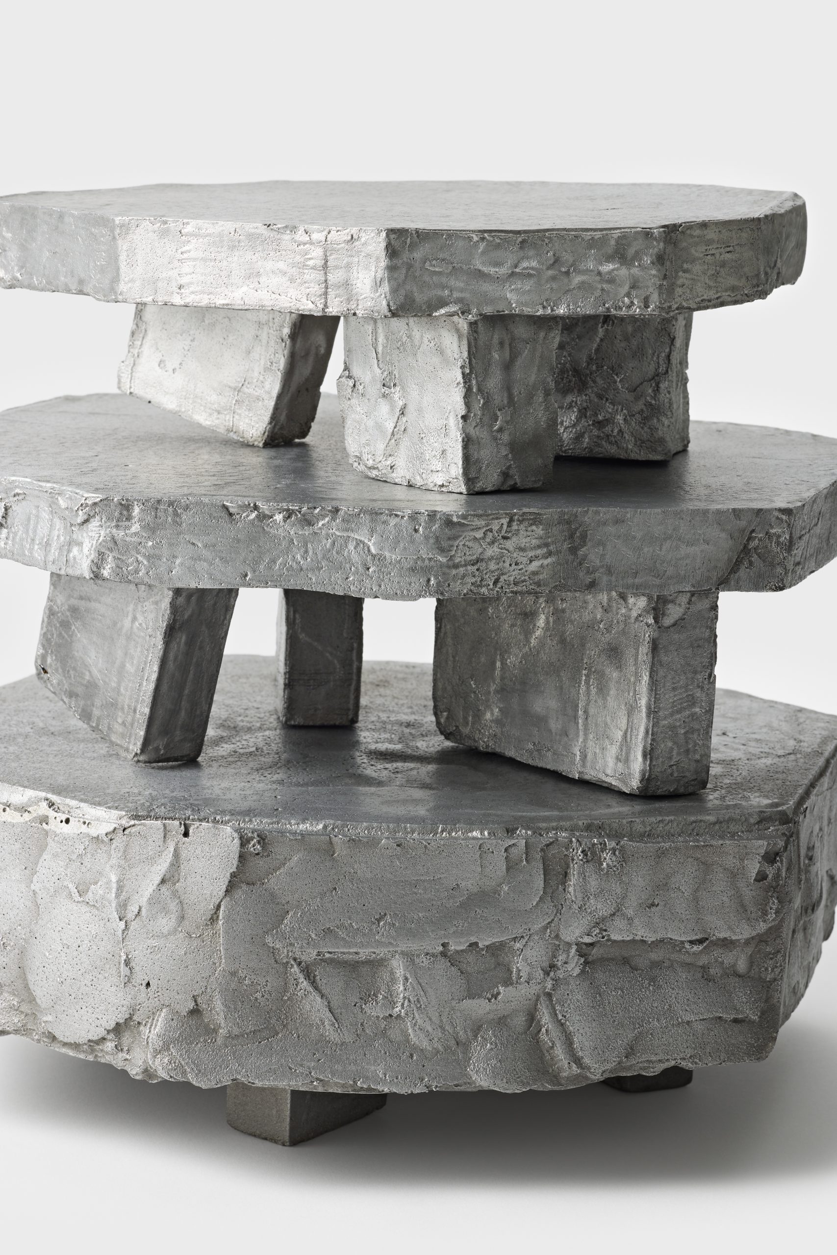 Cast aluminium sculpture from Eunkyung Lee’s Lying on the floor series