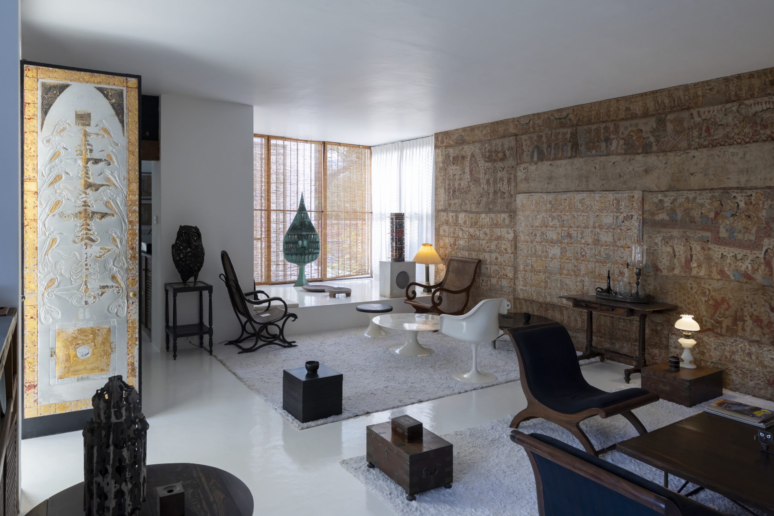 Guest living room at Number 11, Geoffrey Bawa’s house in Colombo