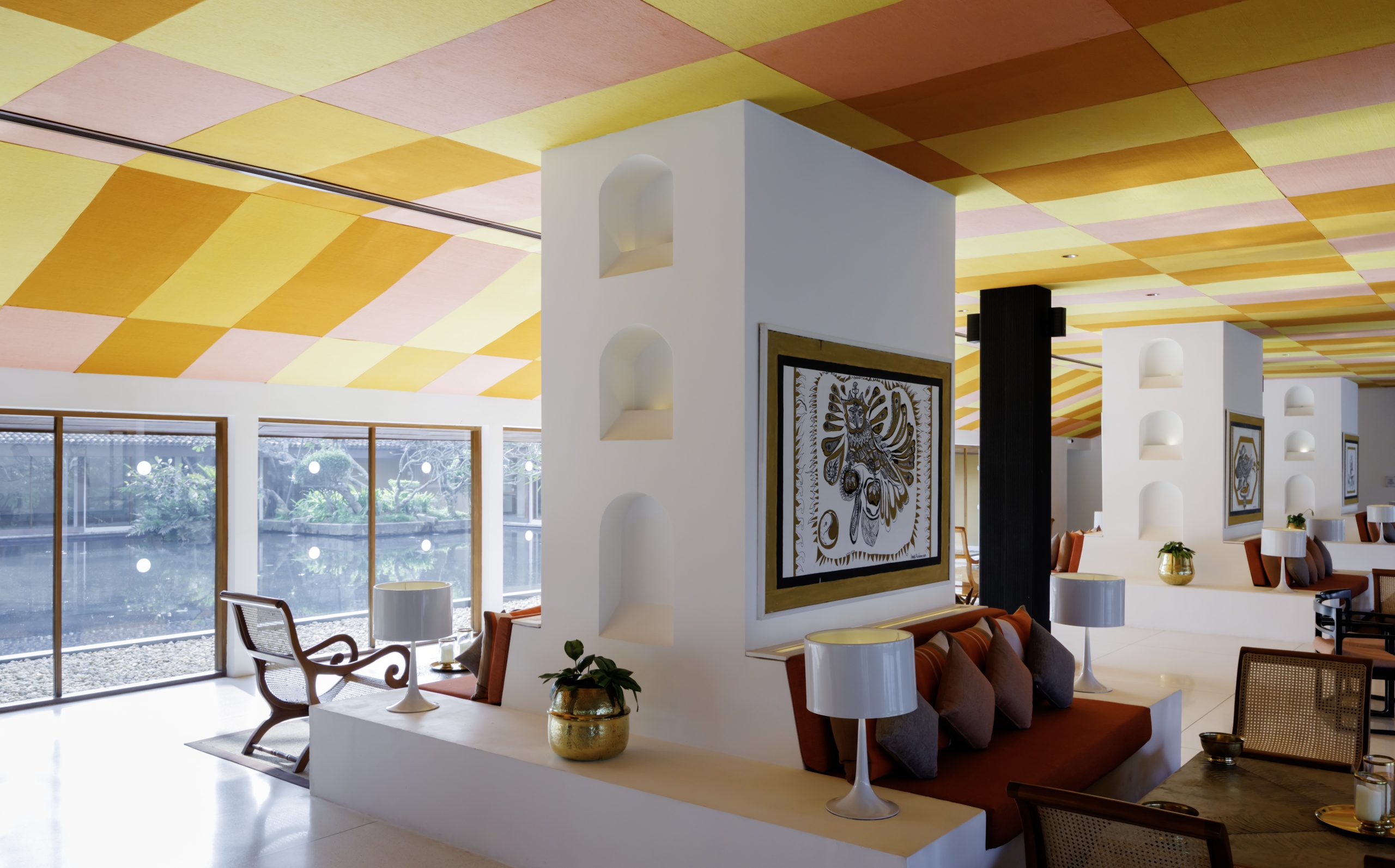 Lounge interior at Bentota Beach Hotel in Sri Lanka