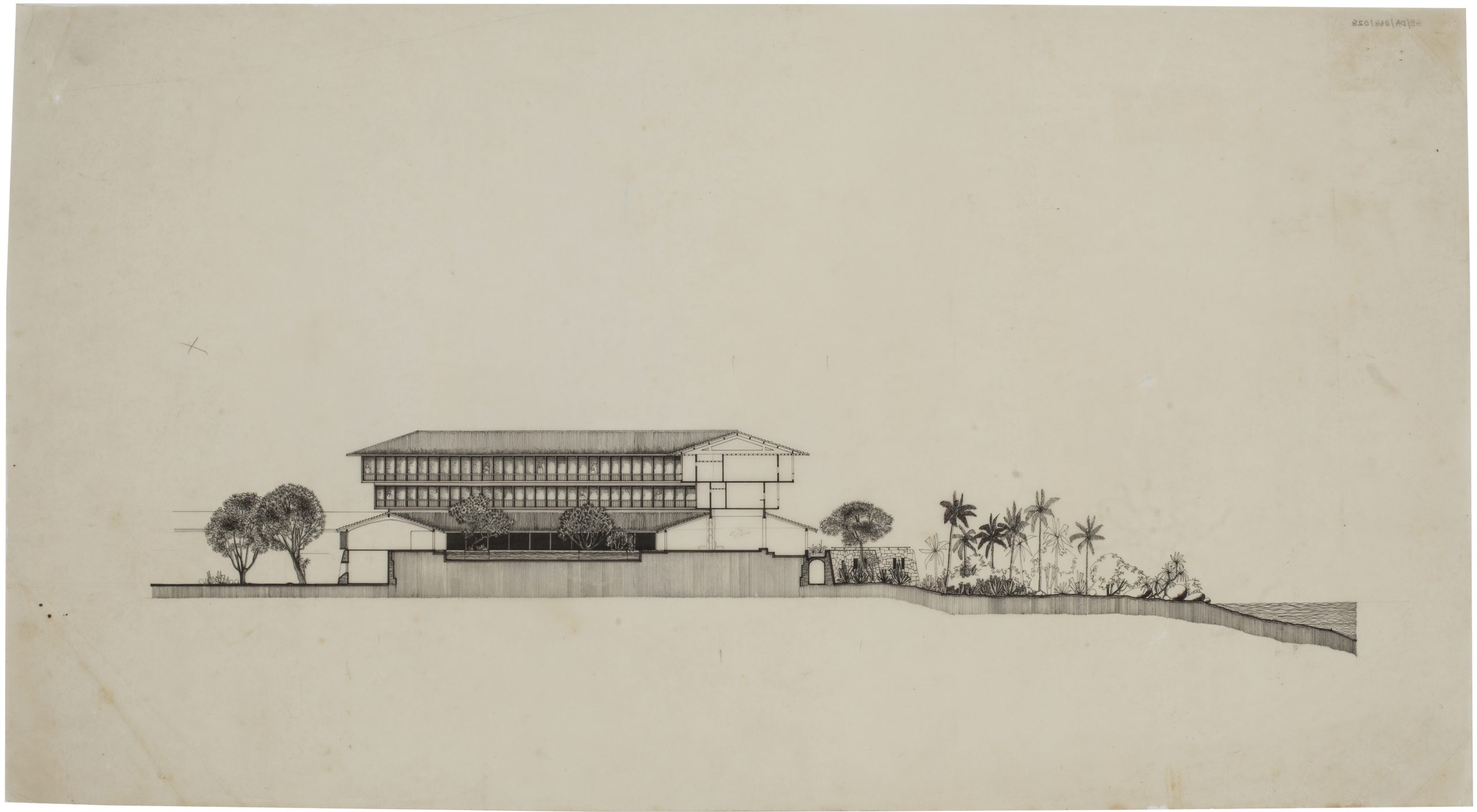Cross-sectional elevation of Bentota Beach Hotel