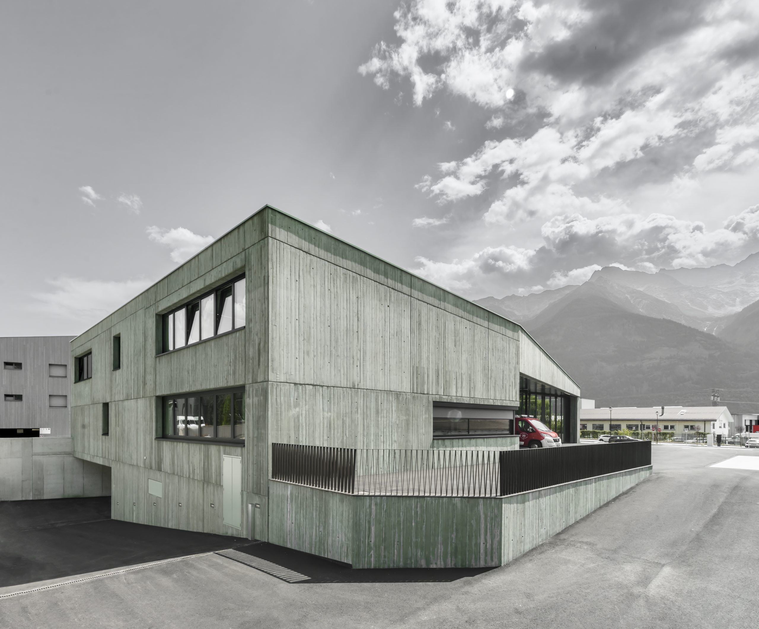Civil Protection Centre Eyrs/Oris by Roland Baldi Architects, photograph by Oskar Da Riz