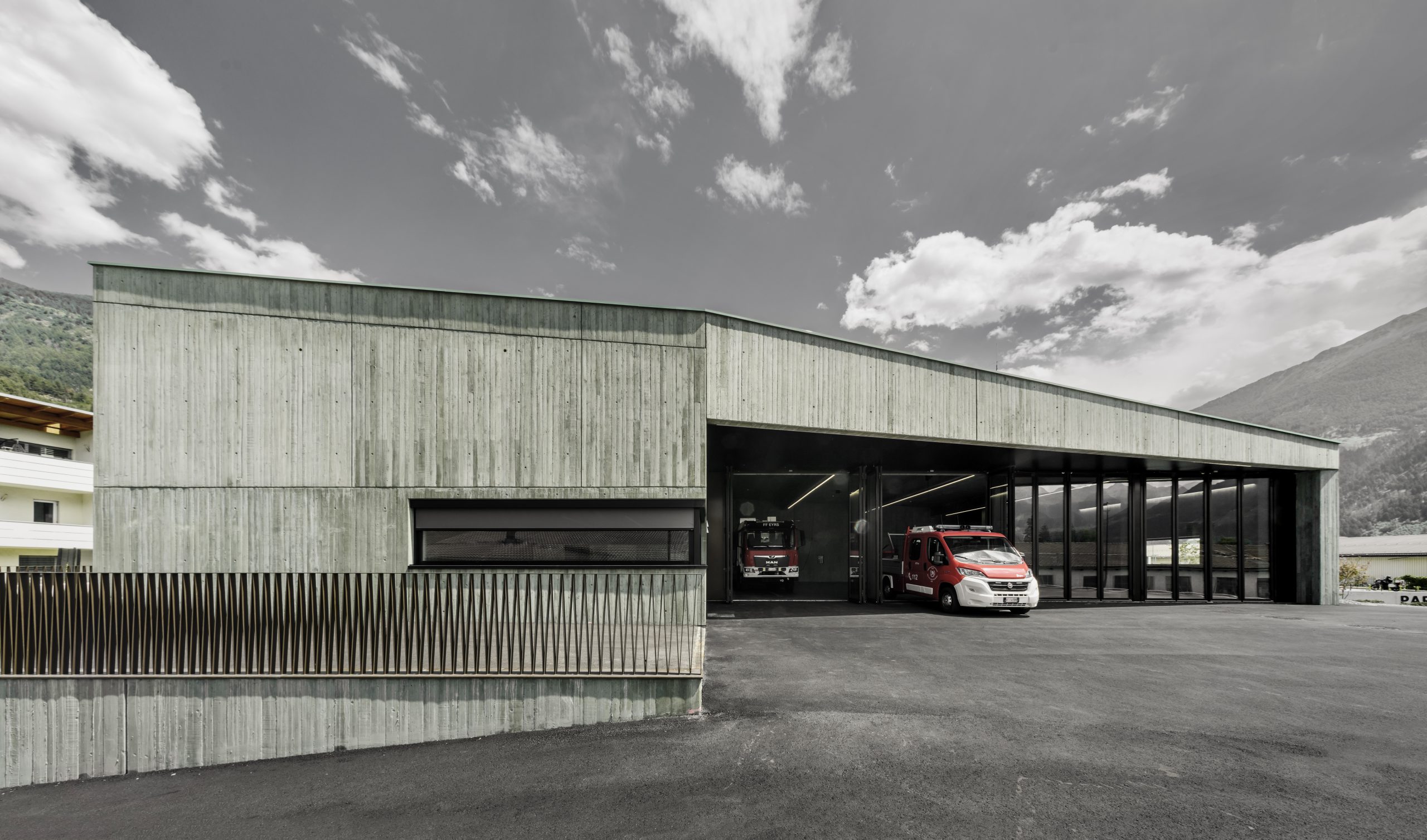 Civil Protection Centre Eyrs/Oris by Roland Baldi Architects, photograph by Oskar Da Riz