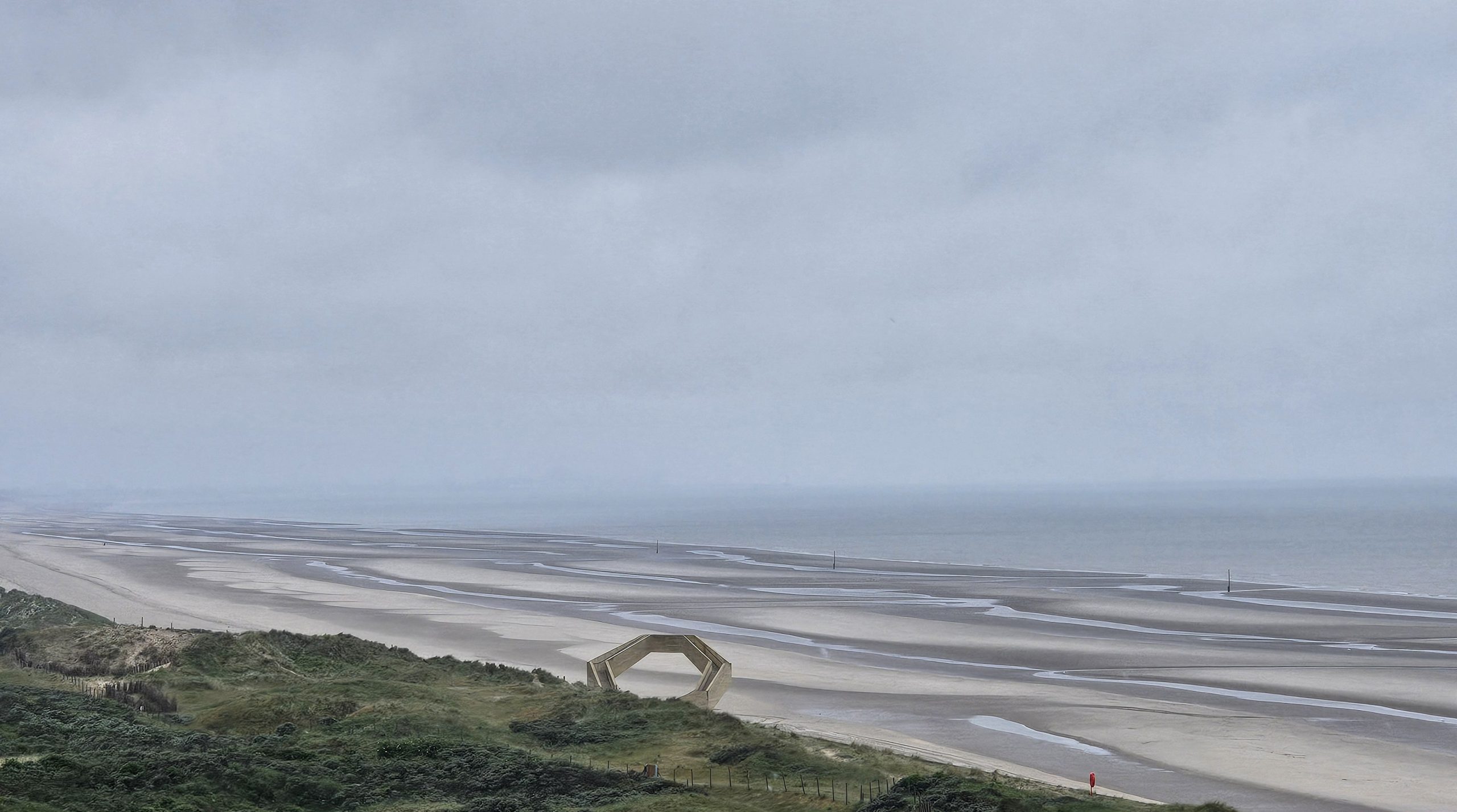 A distant view places the observation point within the broad coastal landscape.