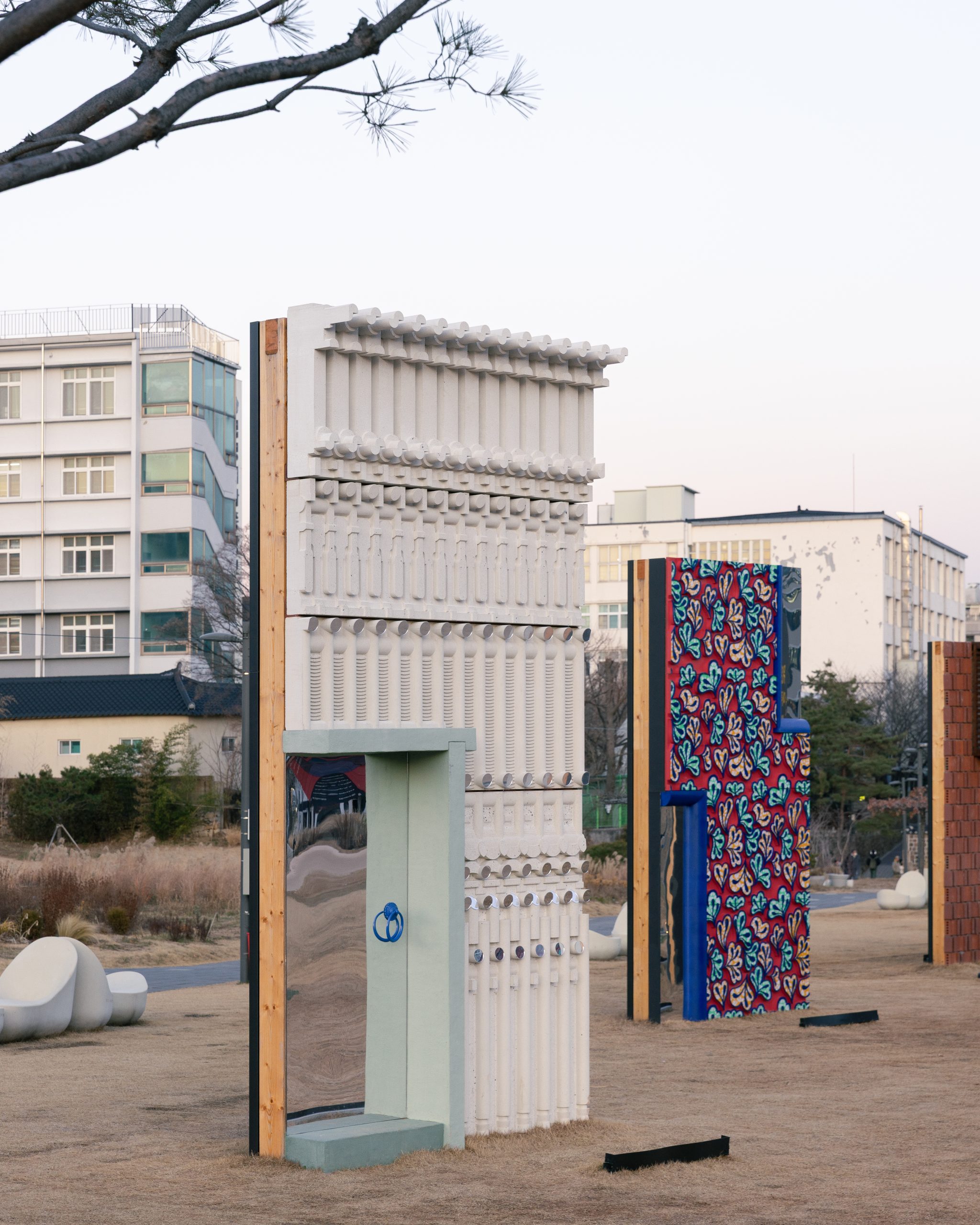 Echo installation by Bureau de Change at Songhyeon Green Plaza, Seoul Biennale 2025