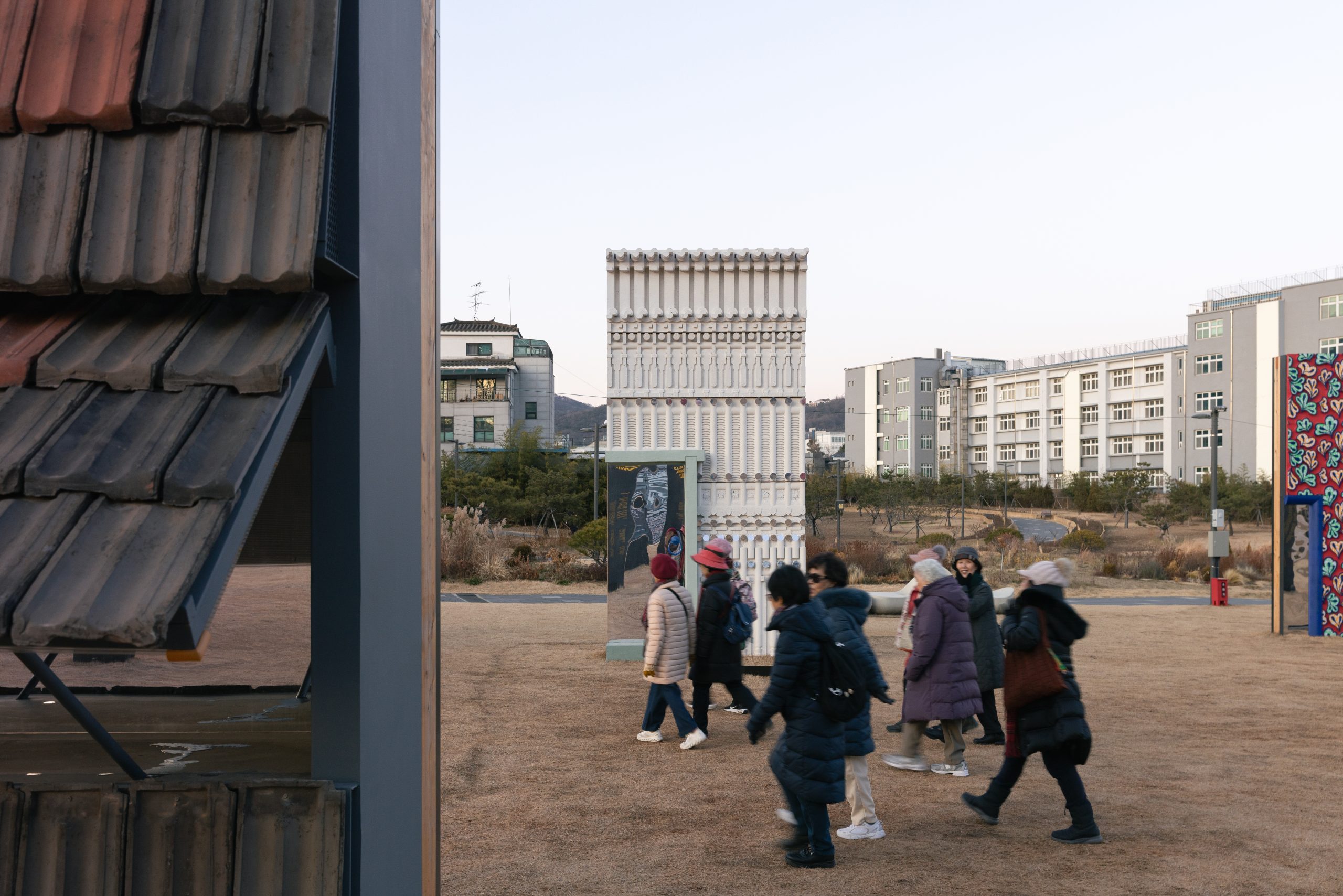 Echo installation by Bureau de Change at Songhyeon Green Plaza, Seoul Biennale 2025