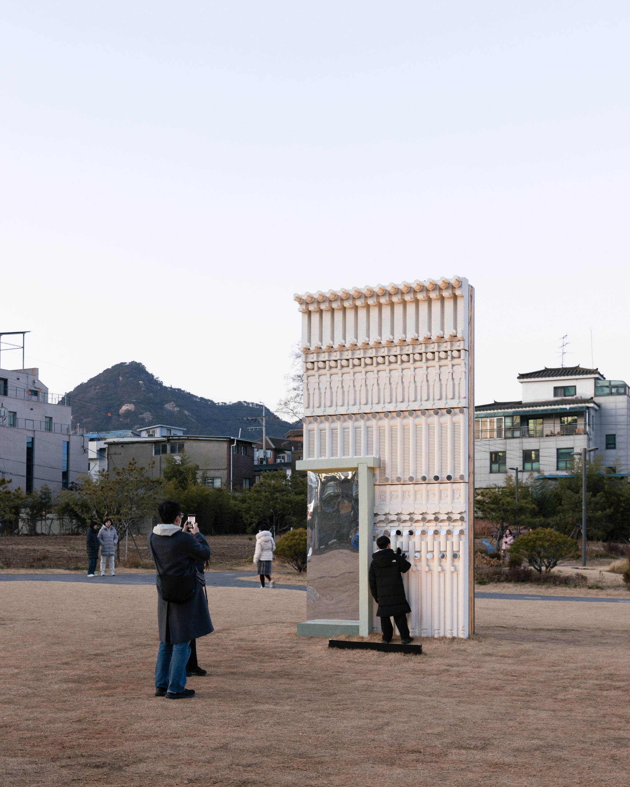 Echo installation by Bureau de Change at Songhyeon Green Plaza, Seoul Biennale 2025