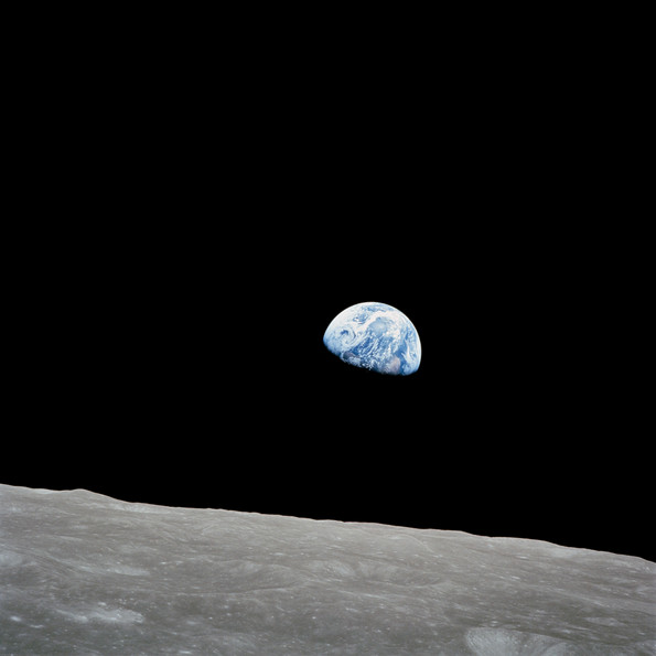 Earthrise, photographed during Apollo 8 in 1968