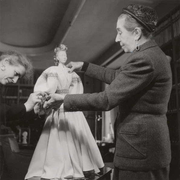 Jeanne Lanvin dresses a doll for Théâtre de la Mode, 1945