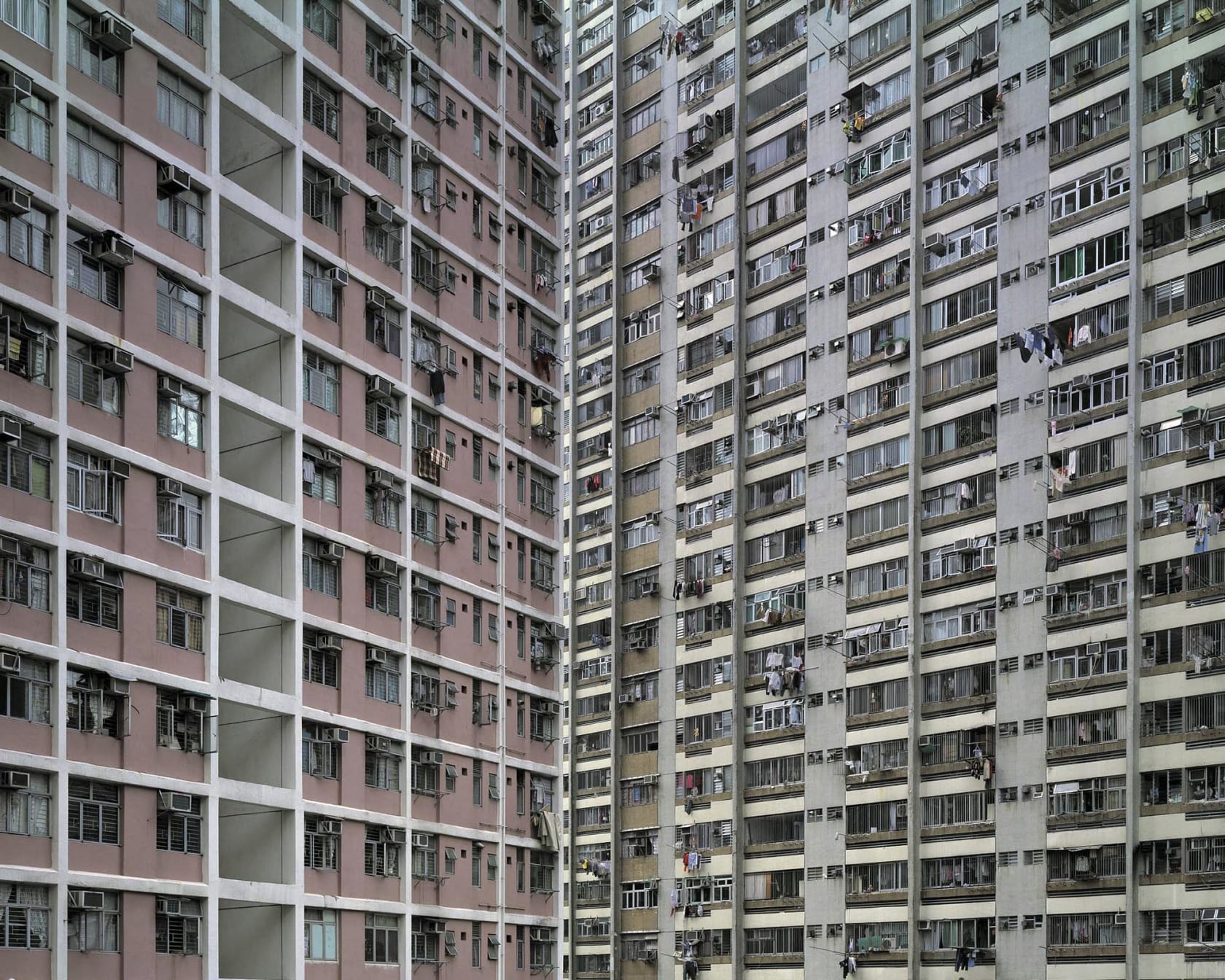 Michael Wolf, Architecture of Density Scout #54, 2005. A scouting photograph frames the repeated units of Hong Kong housing.