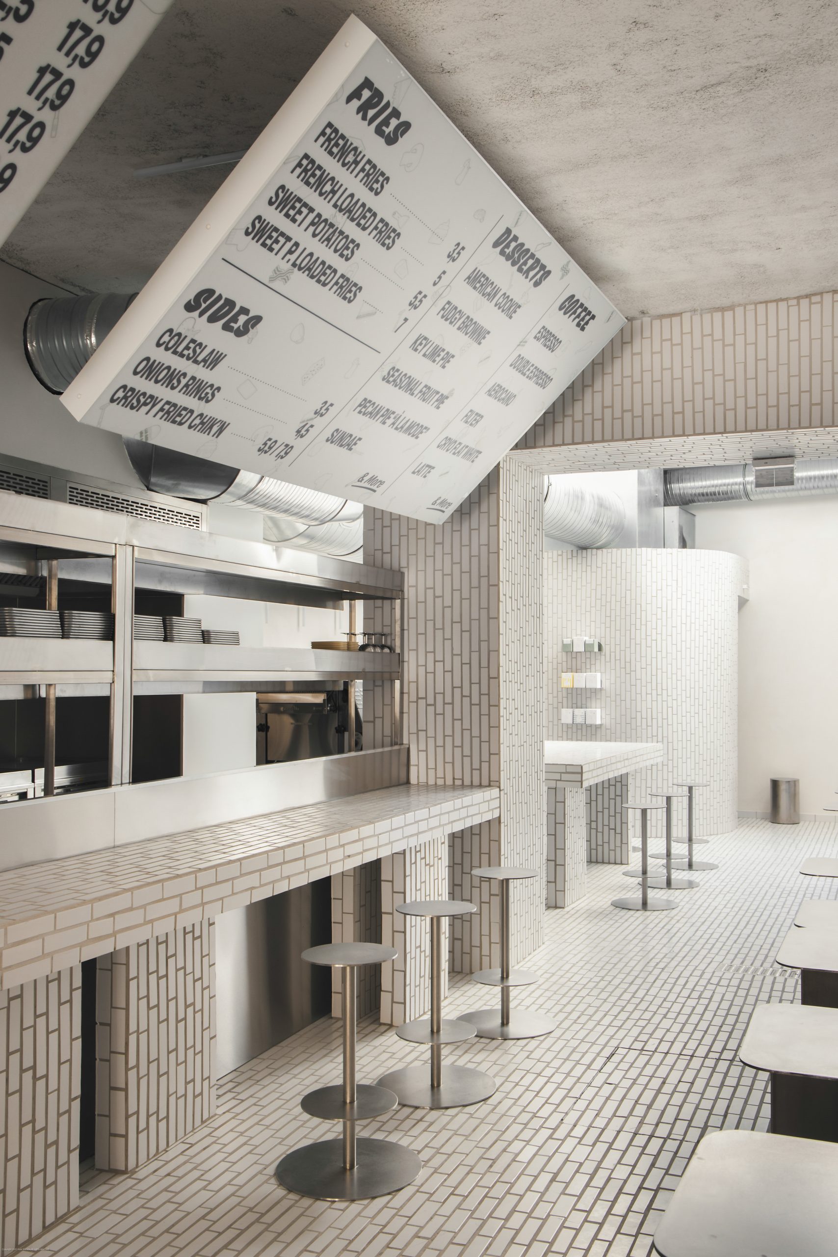 Holymelt Burger & Coffee interior in Marseille, designed by MUR.MUR Architectes