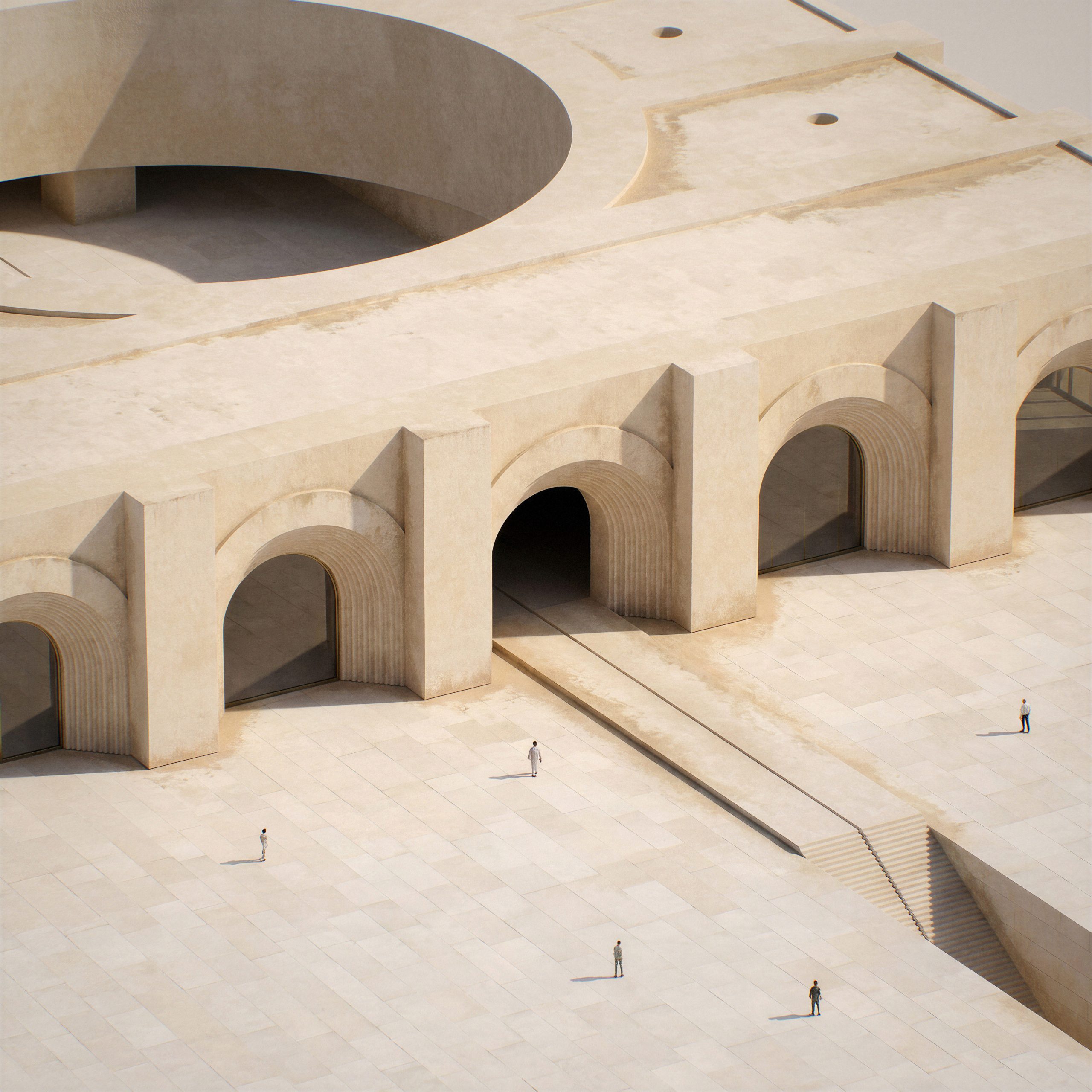 Museum of Contemporary Art Riyadh, arcade and forecourt