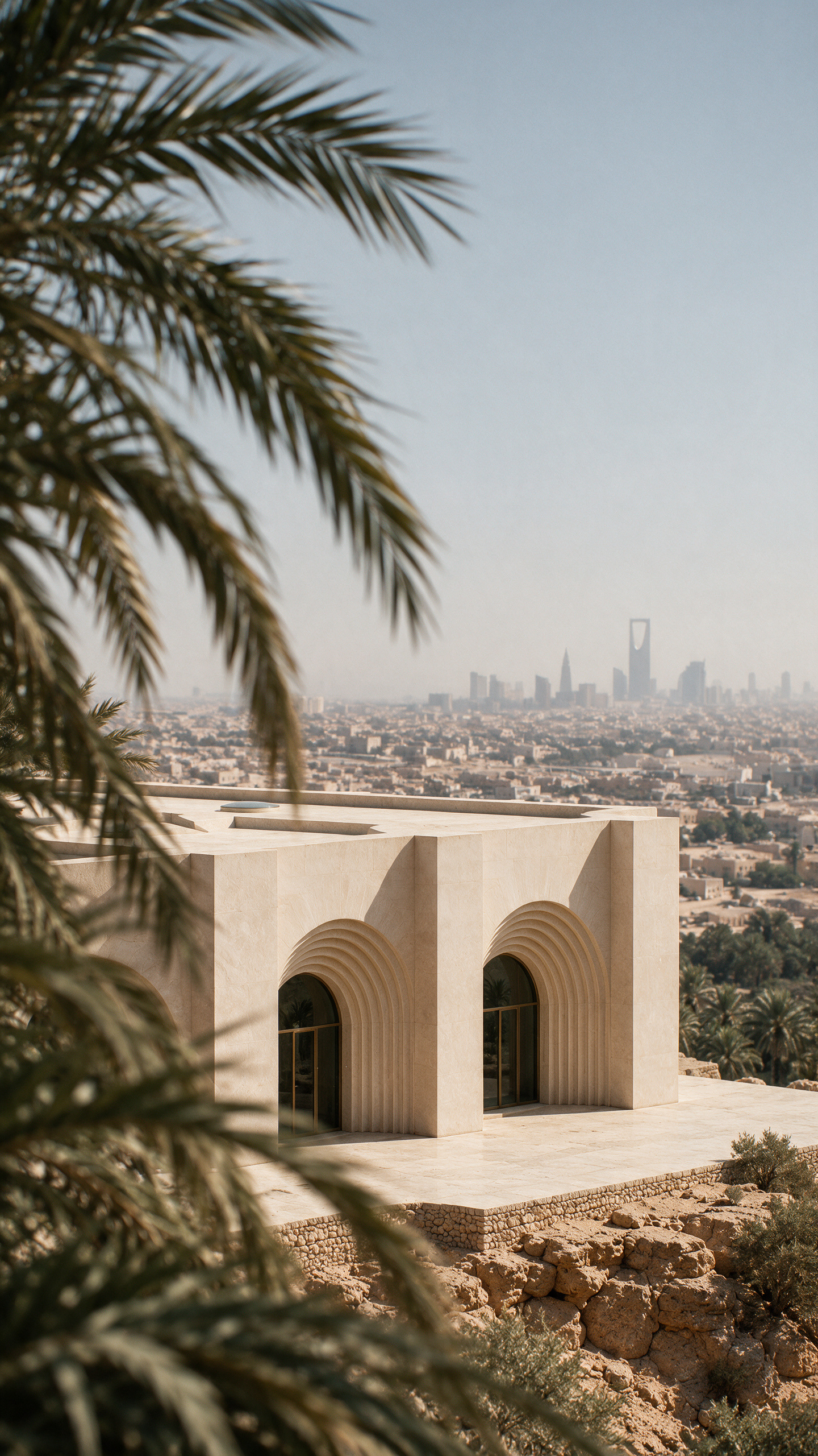 Museum of Contemporary Art Riyadh, arches between palms