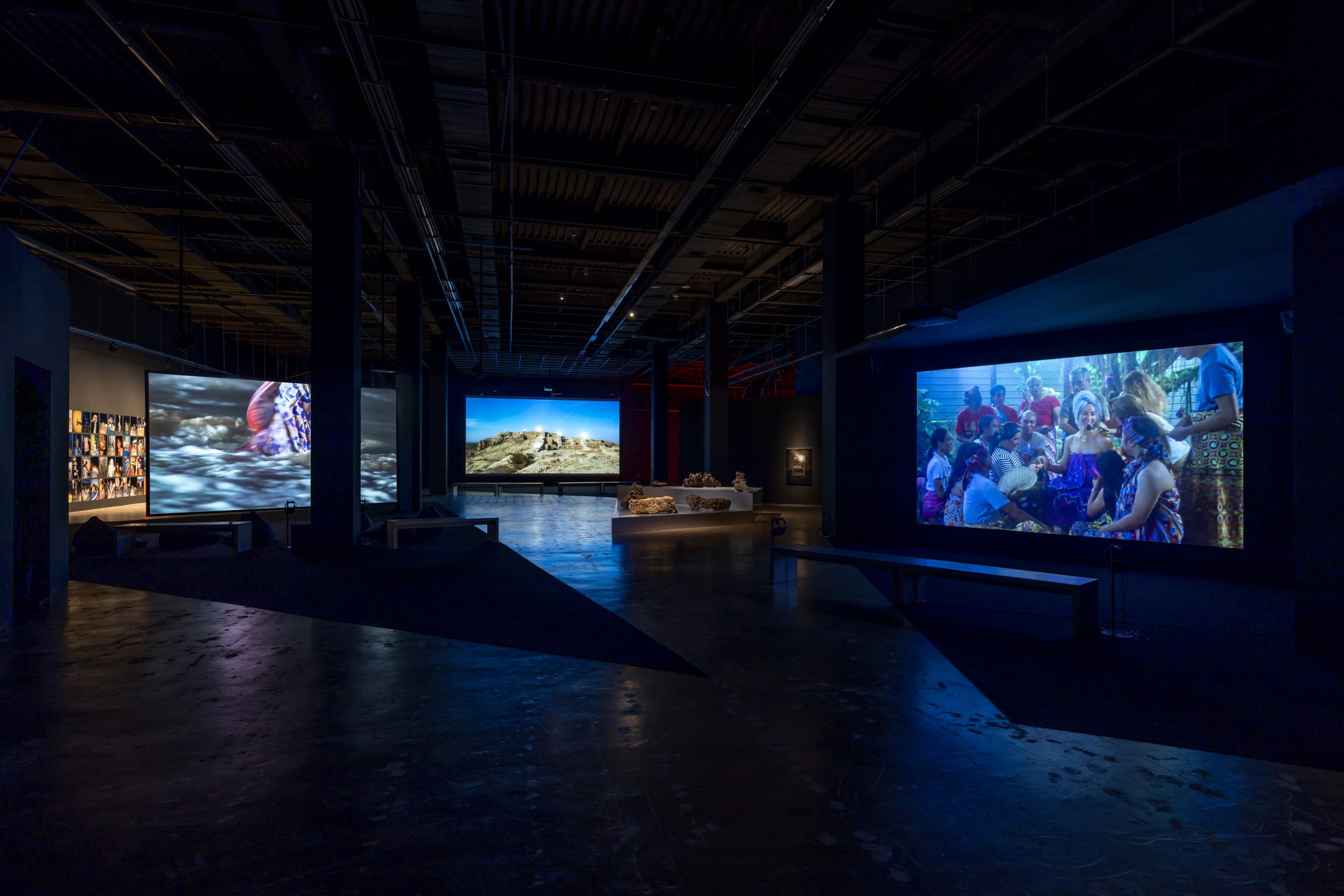 Multiple projections across Gallery 4, Cosmos and Change