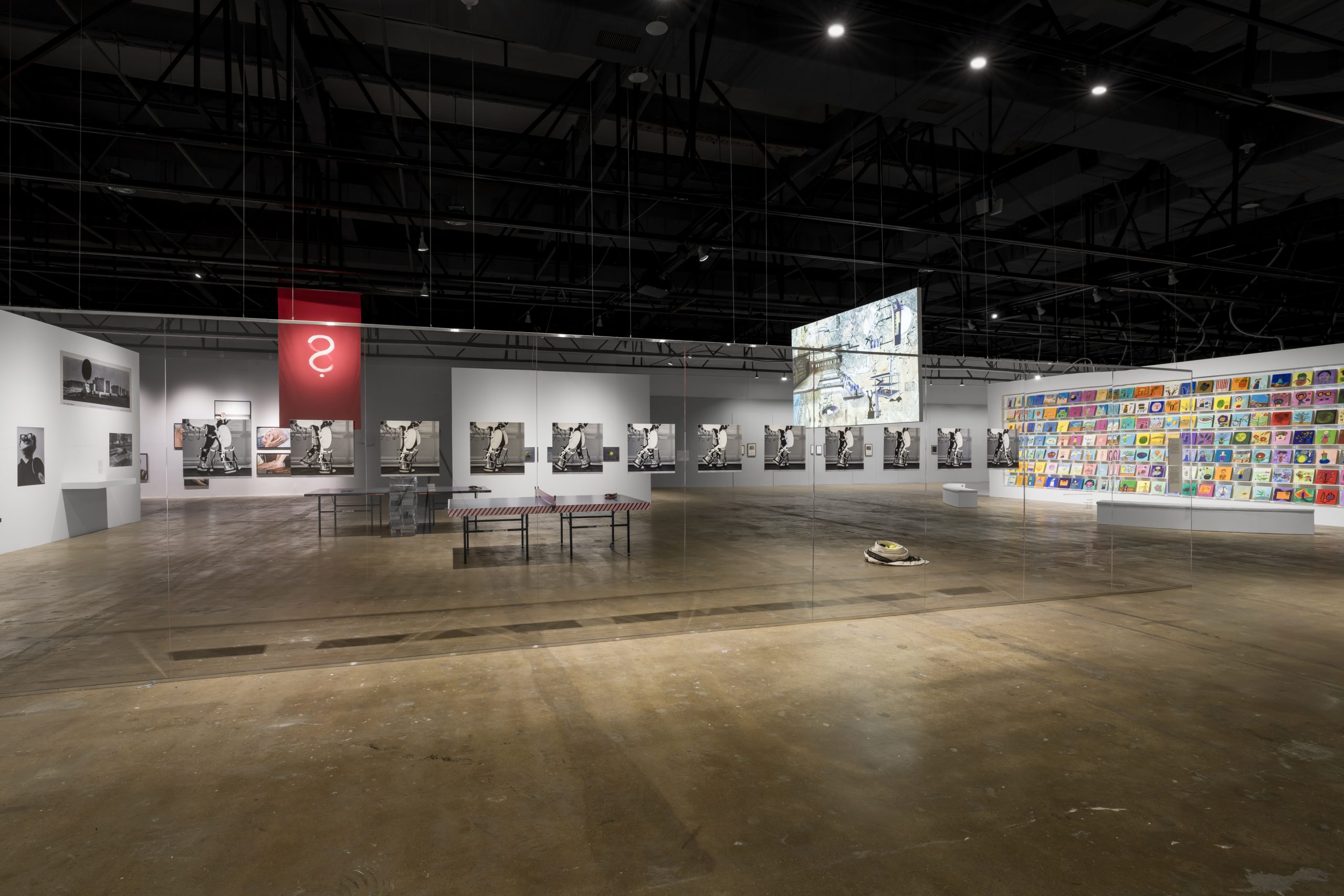 Exhibition walls and the May Mothers House paintings in Gallery 2