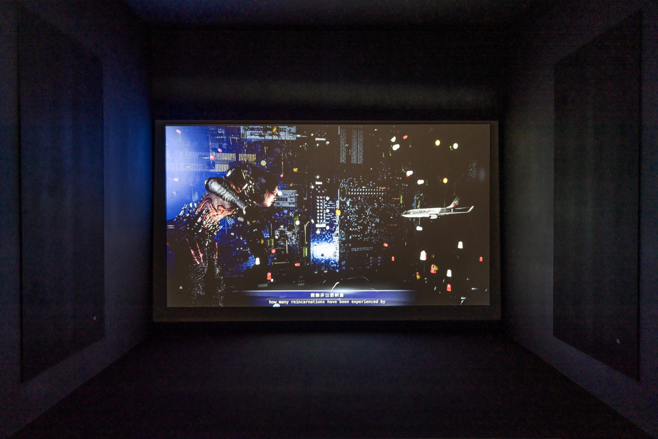 LuYang moving-image work projected in a darkened exhibition space