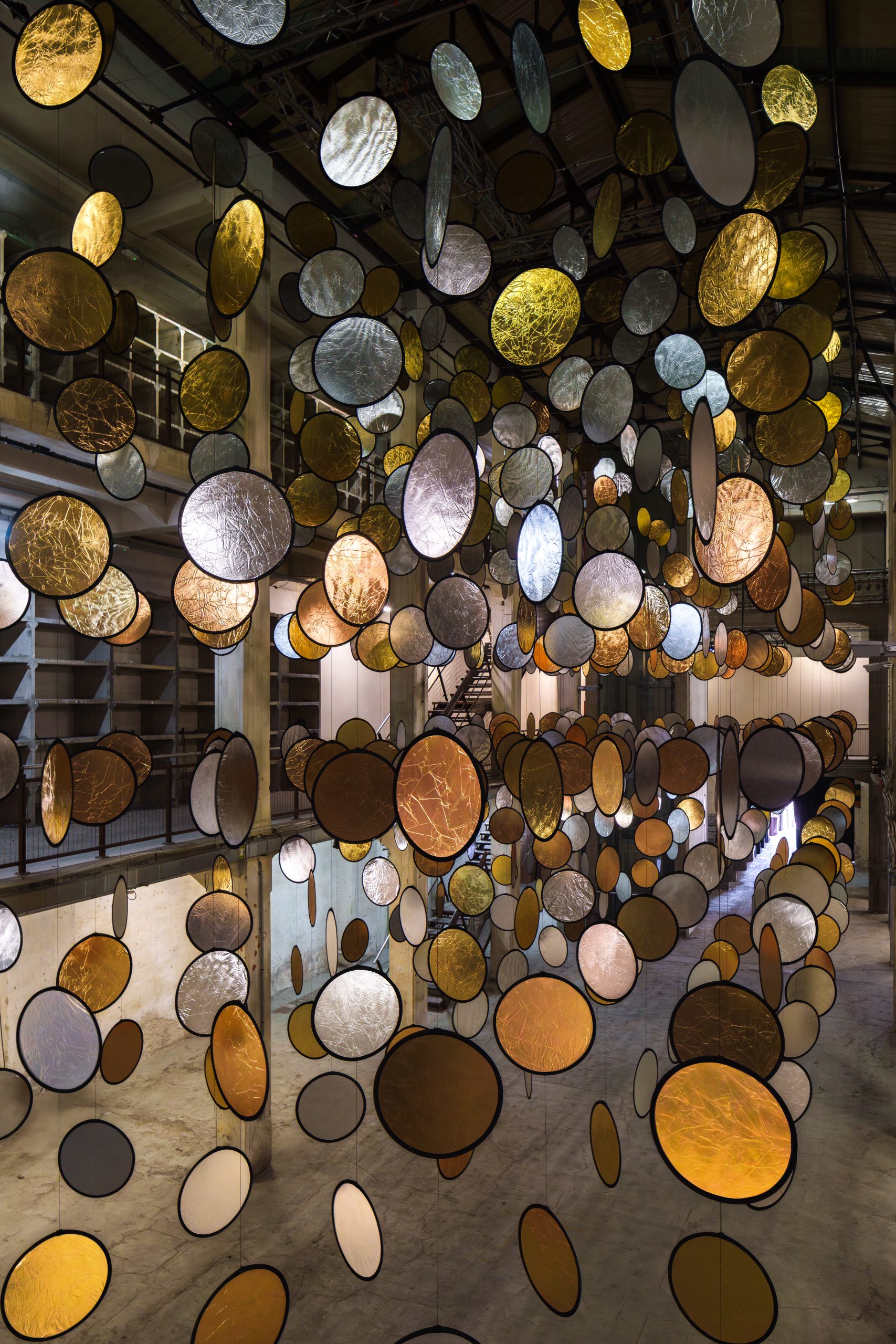 Upper-level view through the layered circles of HALOS towards the floor below