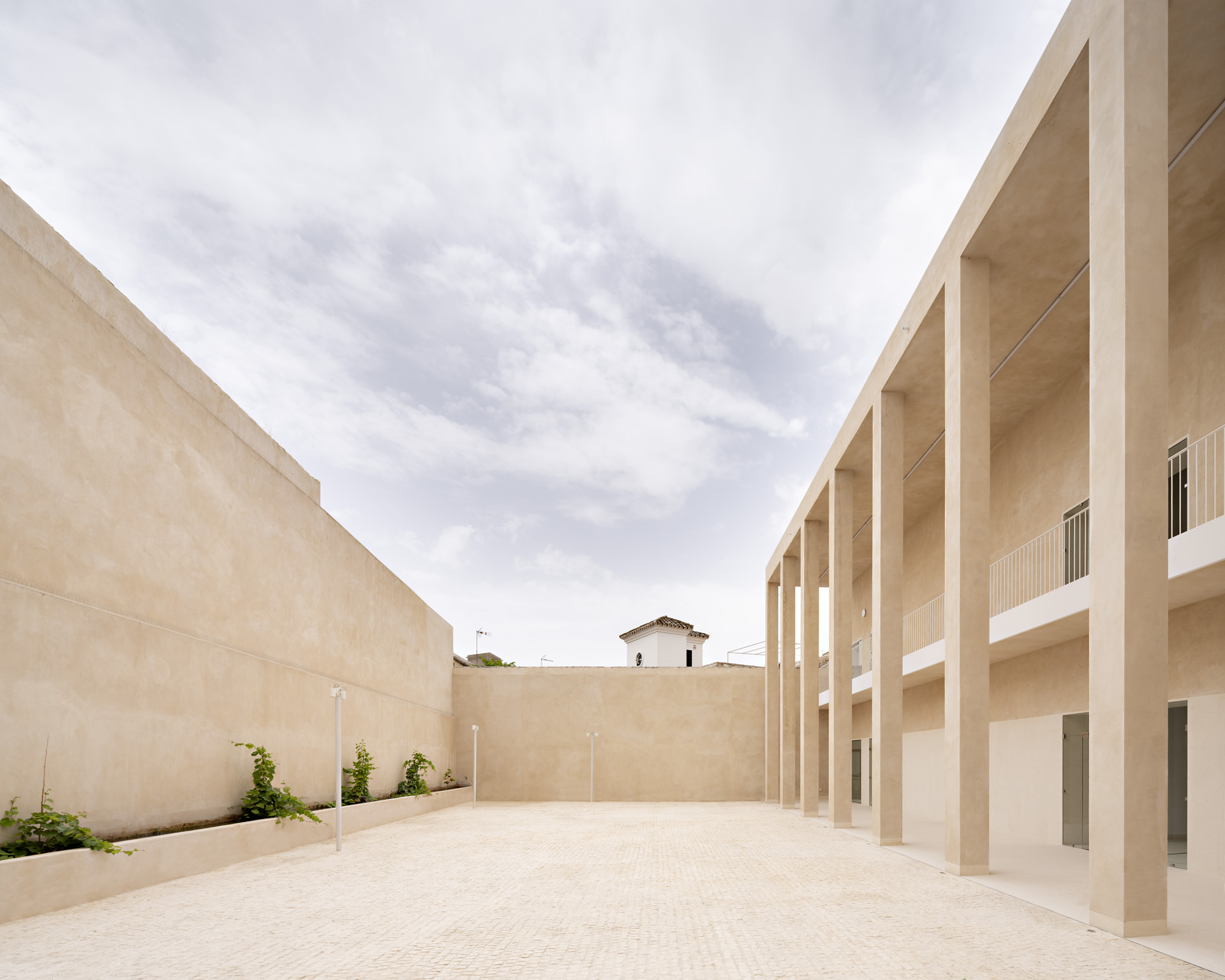Museum courtyard with a two-storey colonnade