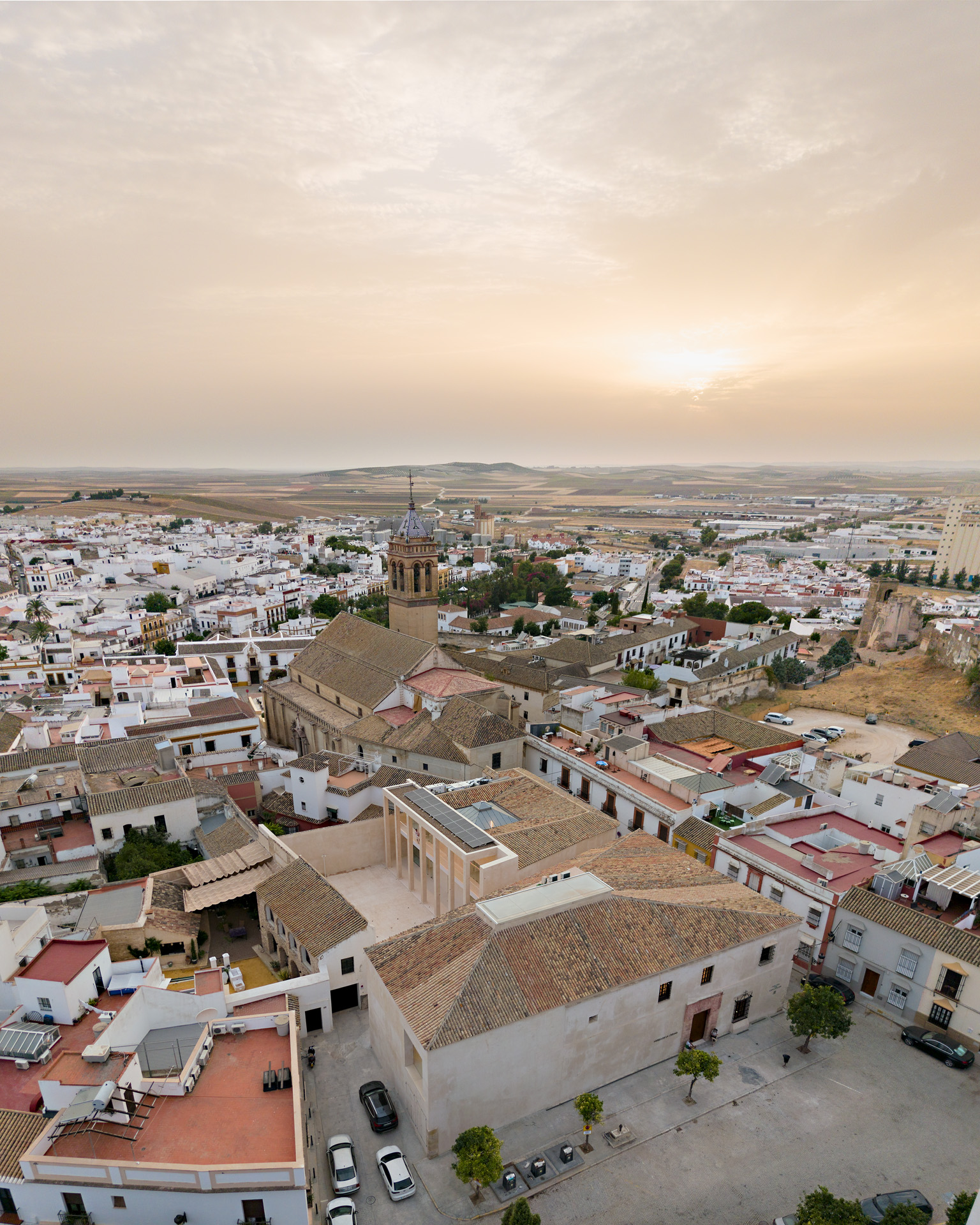 Aerial view of Marchena Archaeological Museum within the historic town