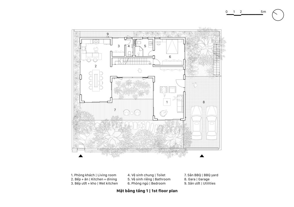 Ground-floor plan, House K by HGAA