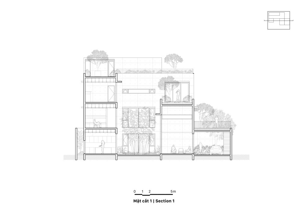 Section drawing one, House K by HGAA
